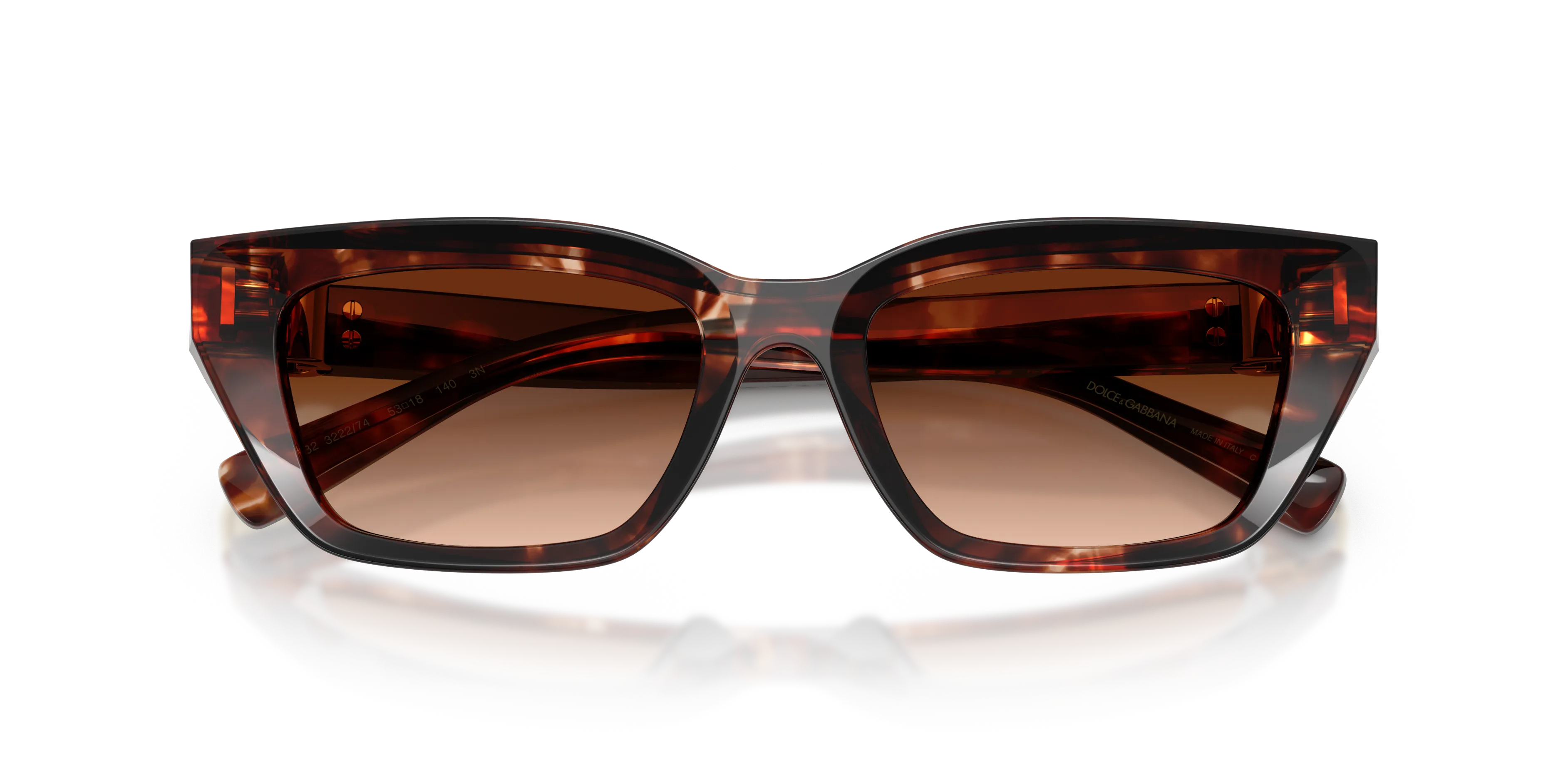 Dolce & Gabbana DG4532 322274 Occhiali da sole Acetato Rosso Marrone Cat Eye Normale Sfumato - immagine 2