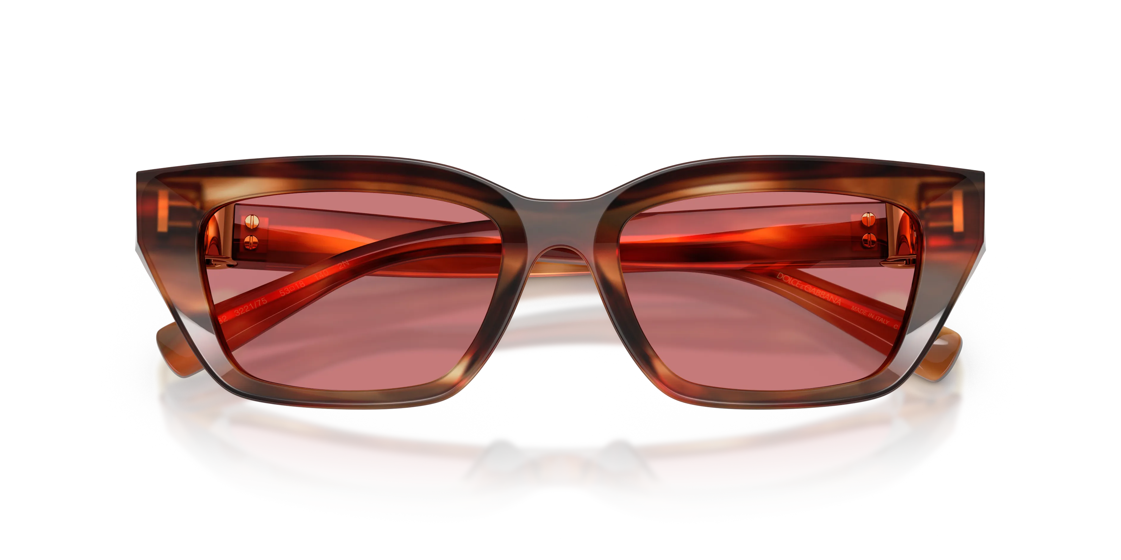Dolce & Gabbana DG4532 322175 Occhiali da sole Acetato Tartaruga Rosso Cat Eye Normale - immagine 2