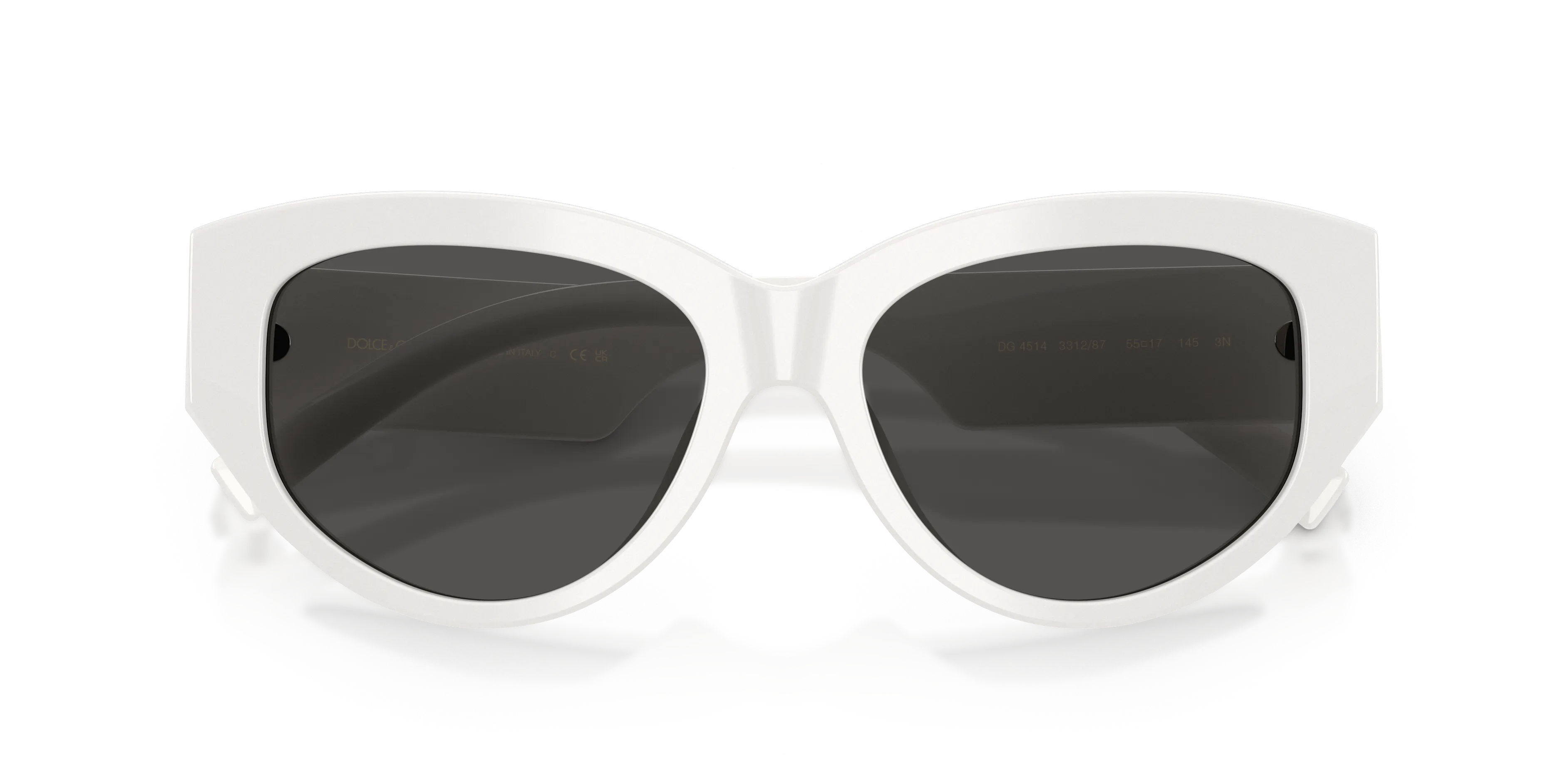 Dolce & Gabbana DG4514 331287 Occhiali da sole Acetato Bianco Grigio Cat Eye Normale - immagine 2