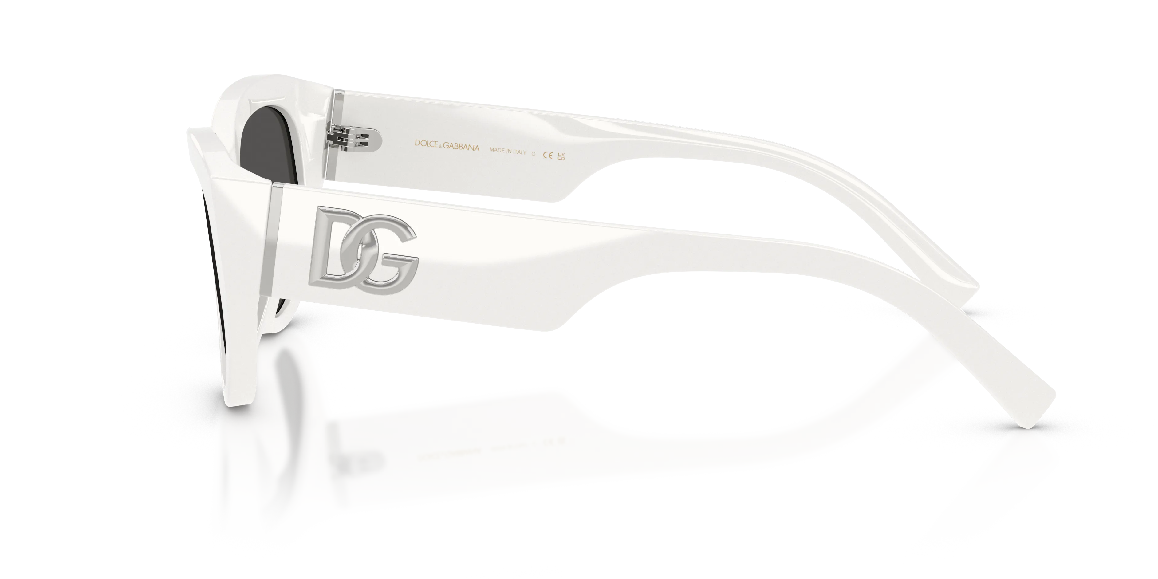 Dolce & Gabbana DG4514 331287 Occhiali da sole Acetato Bianco Grigio Cat Eye Normale - immagine 4