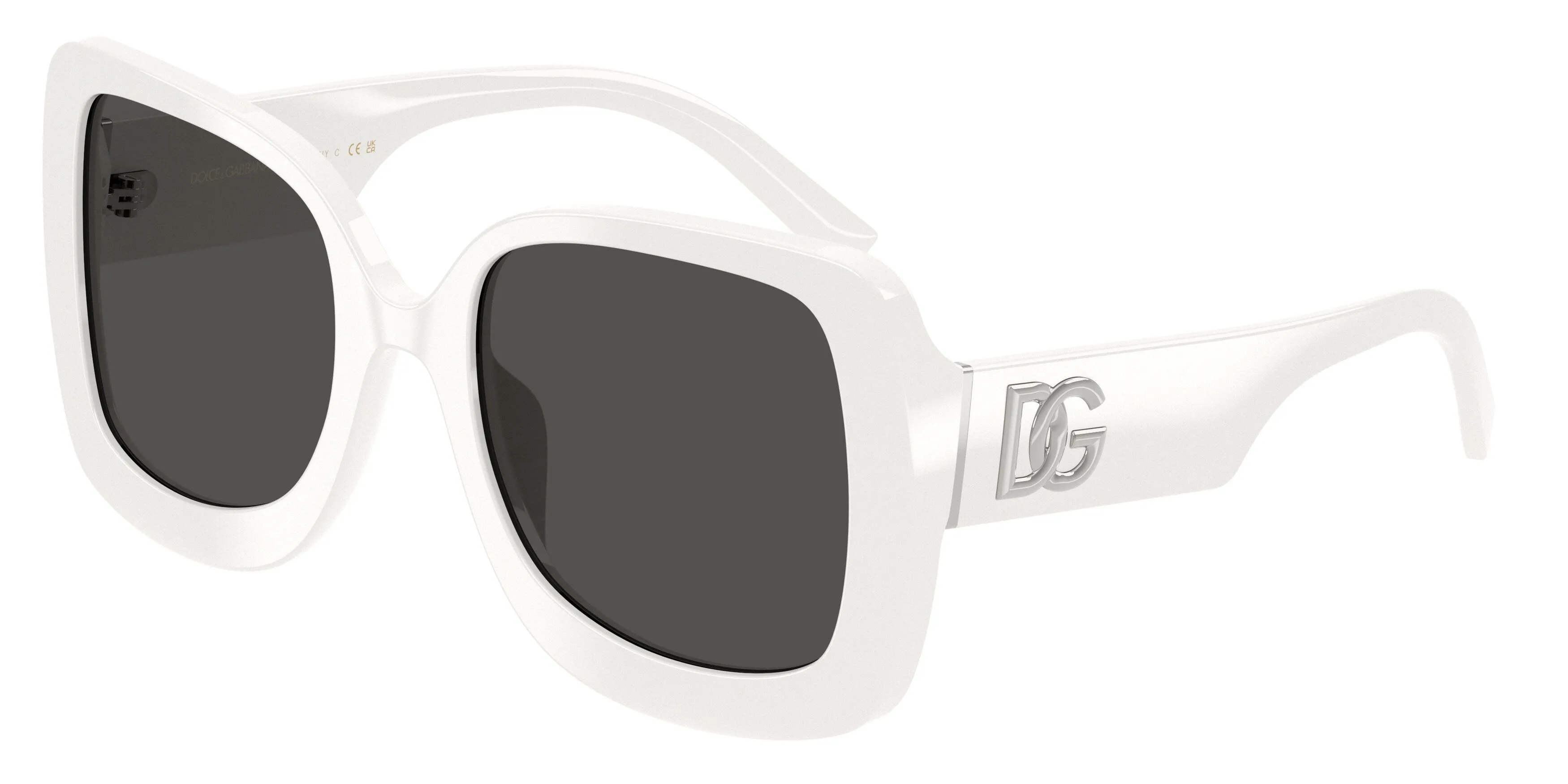 Dolce & Gabbana DG4513 331287 Occhiali da sole Acetato Bianco Grigio Squadrata Normale - immagine 1