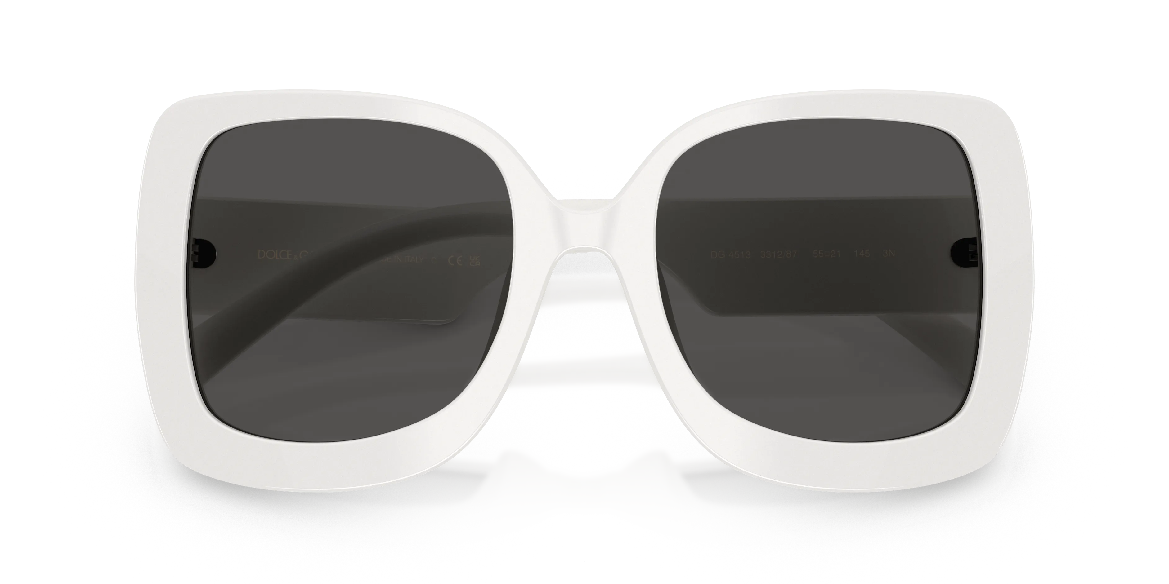 Dolce & Gabbana DG4513 331287 Occhiali da sole Acetato Bianco Grigio Squadrata Normale - immagine 2