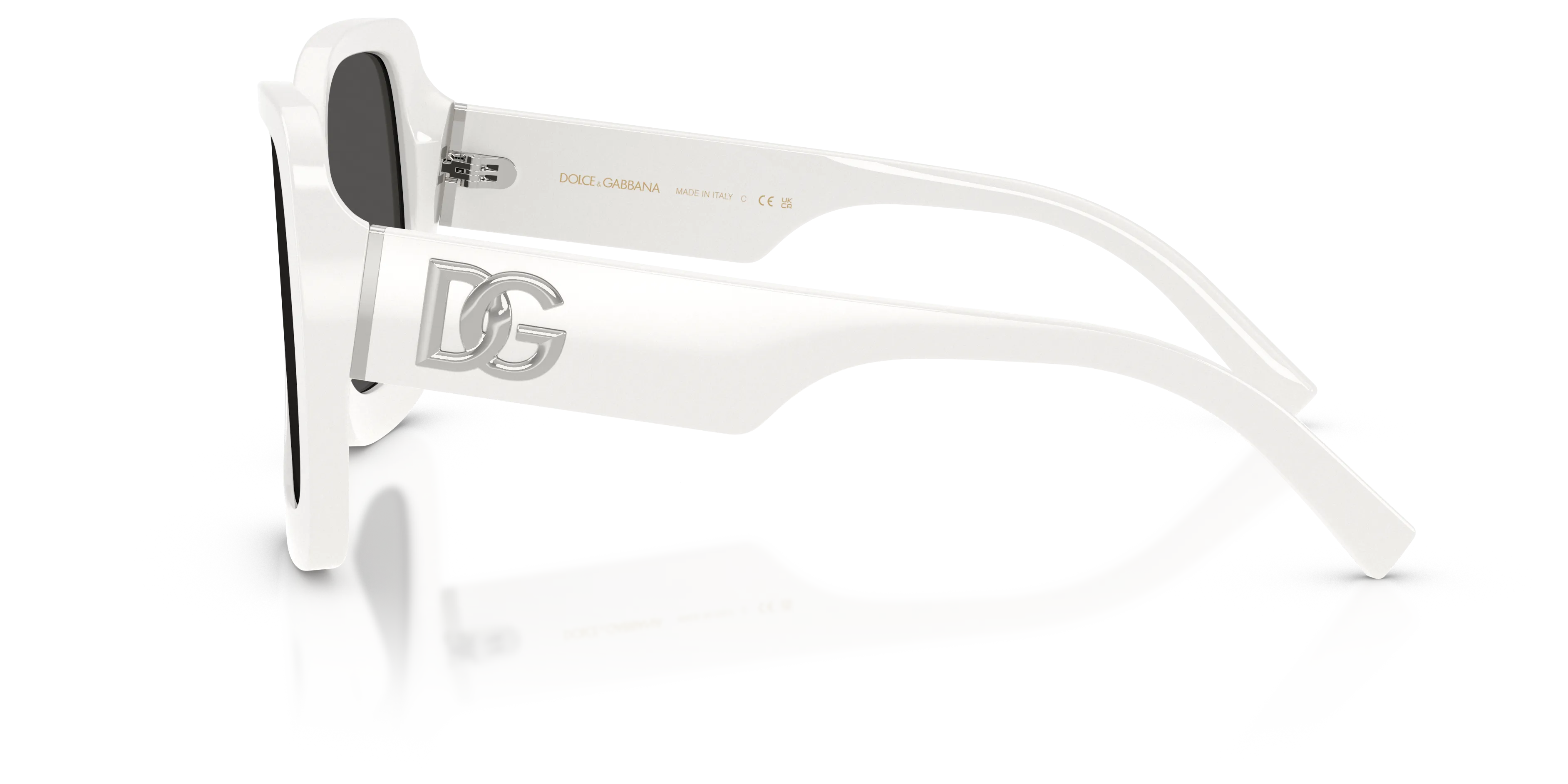 Dolce & Gabbana DG4513 331287 Occhiali da sole Acetato Bianco Grigio Squadrata Normale - immagine 4