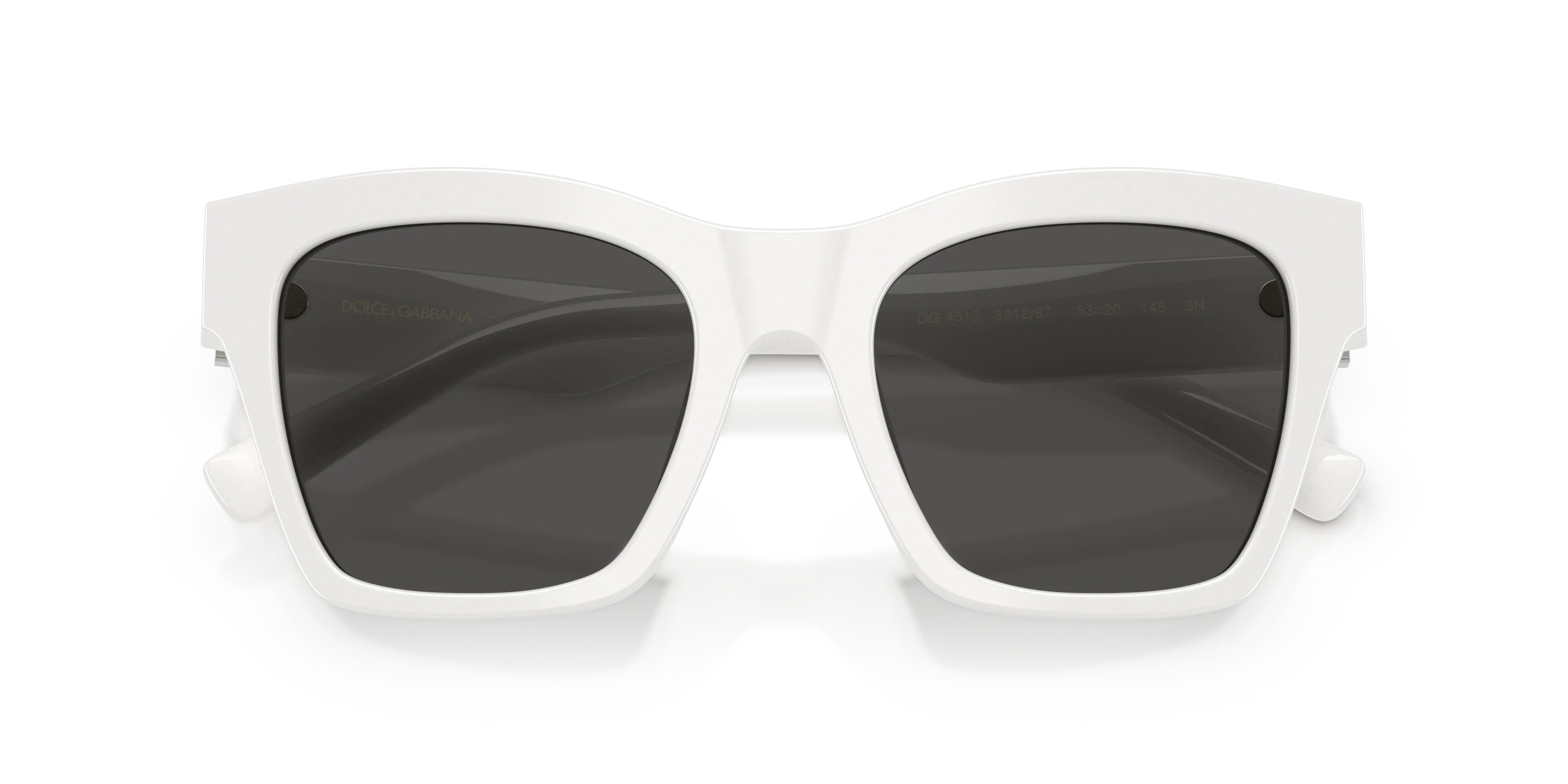 Dolce & Gabbana DG4512 331287 Occhiali da sole Acetato Bianco Grigio Squadrata Normale - immagine 2