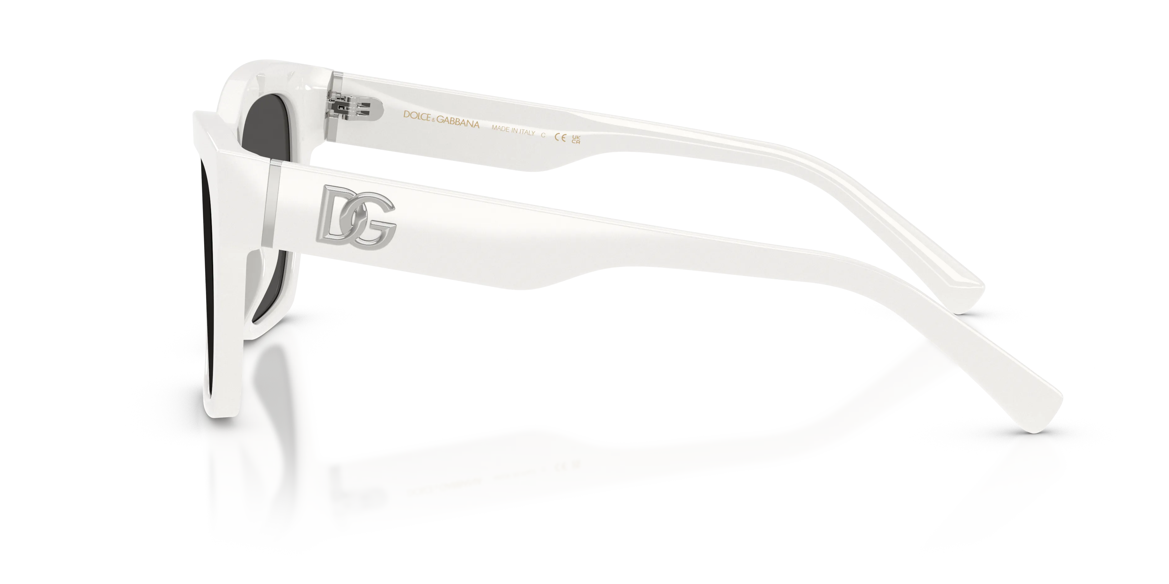 Dolce & Gabbana DG4512 331287 Occhiali da sole Acetato Bianco Grigio Squadrata Normale - immagine 4