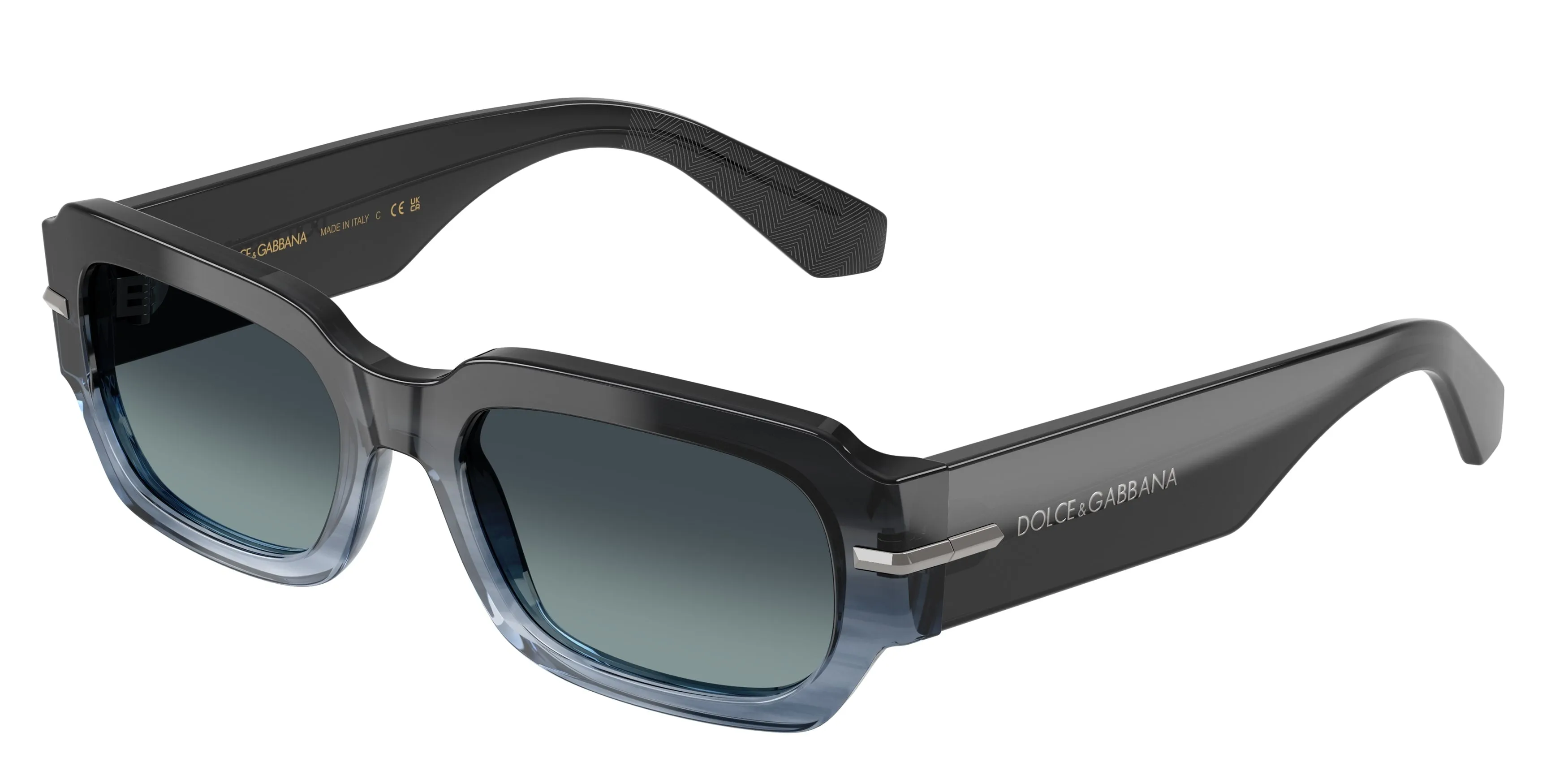 Dolce & Gabbana DG4485 348519 Occhiali da sole Acetato Blu Blu Squadrata Normale Sfumato - immagine 1