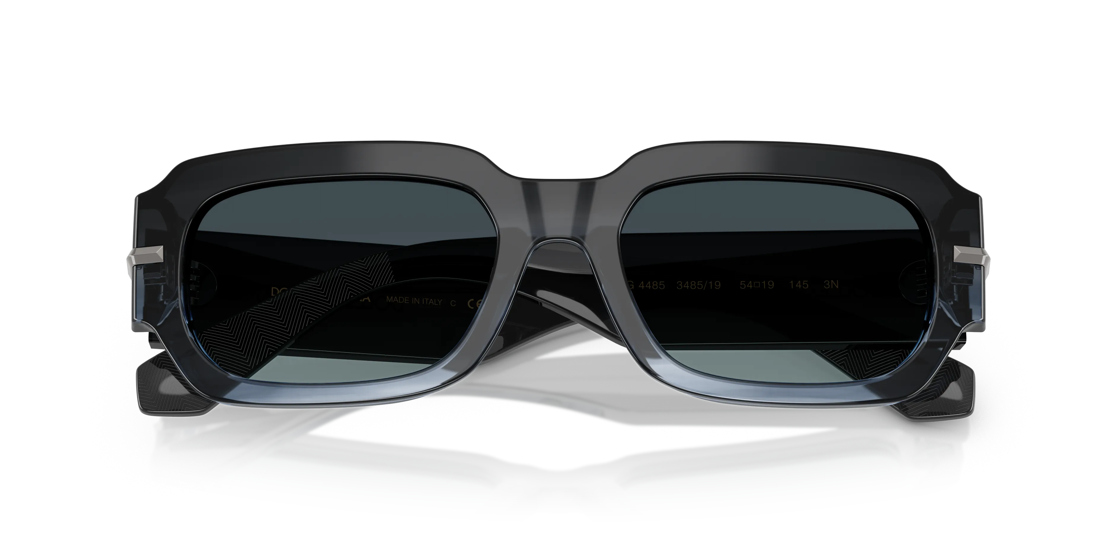 Dolce & Gabbana DG4485 348519 Occhiali da sole Acetato Blu Blu Squadrata Normale Sfumato - immagine 2