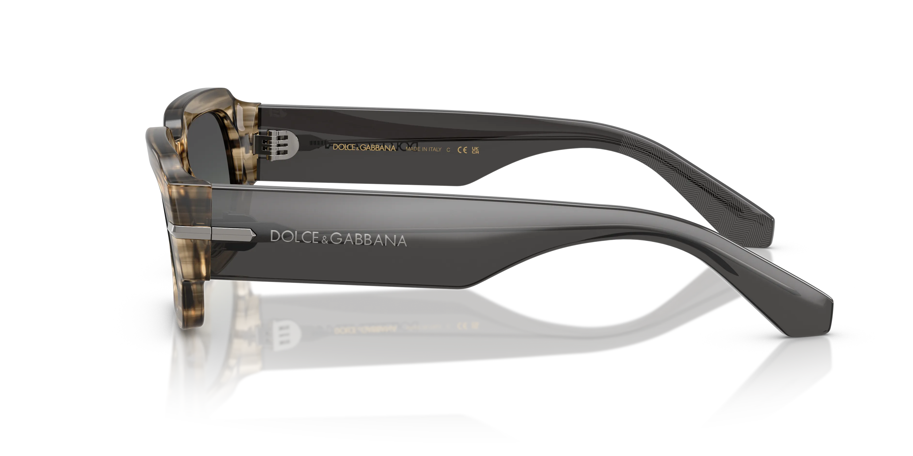 Dolce & Gabbana DG4485 348411 Occhiali da sole Acetato Grigio Grigio Squadrata Normale Sfumato - immagine 4