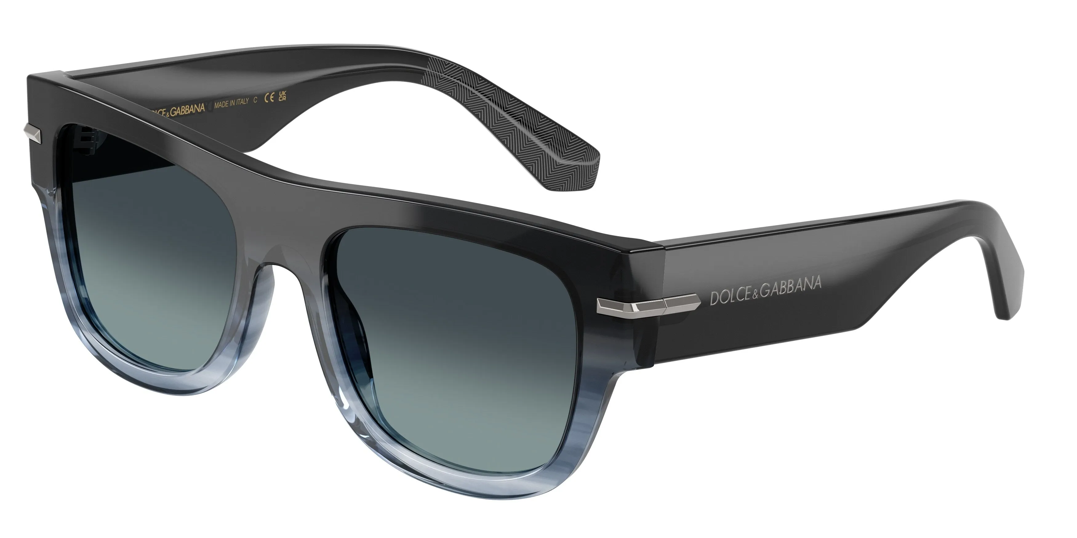 Dolce & Gabbana DG4484 348519 Occhiali da sole Acetato Blu Blu Squadrata Normale Sfumato - immagine 1