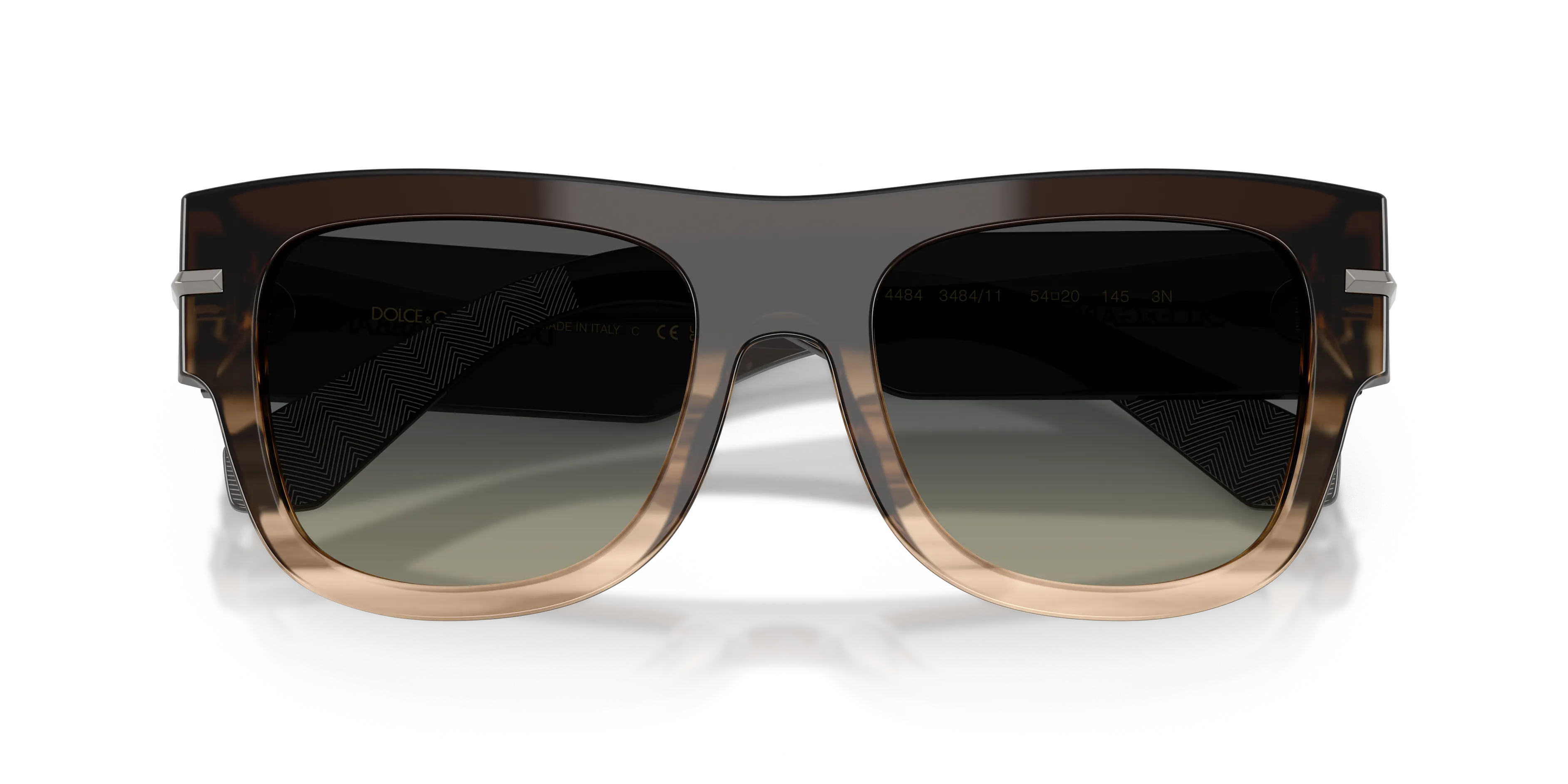 Dolce & Gabbana DG4484 348411 Occhiali da sole Acetato Grigio Grigio Squadrata Normale Sfumato - immagine 2