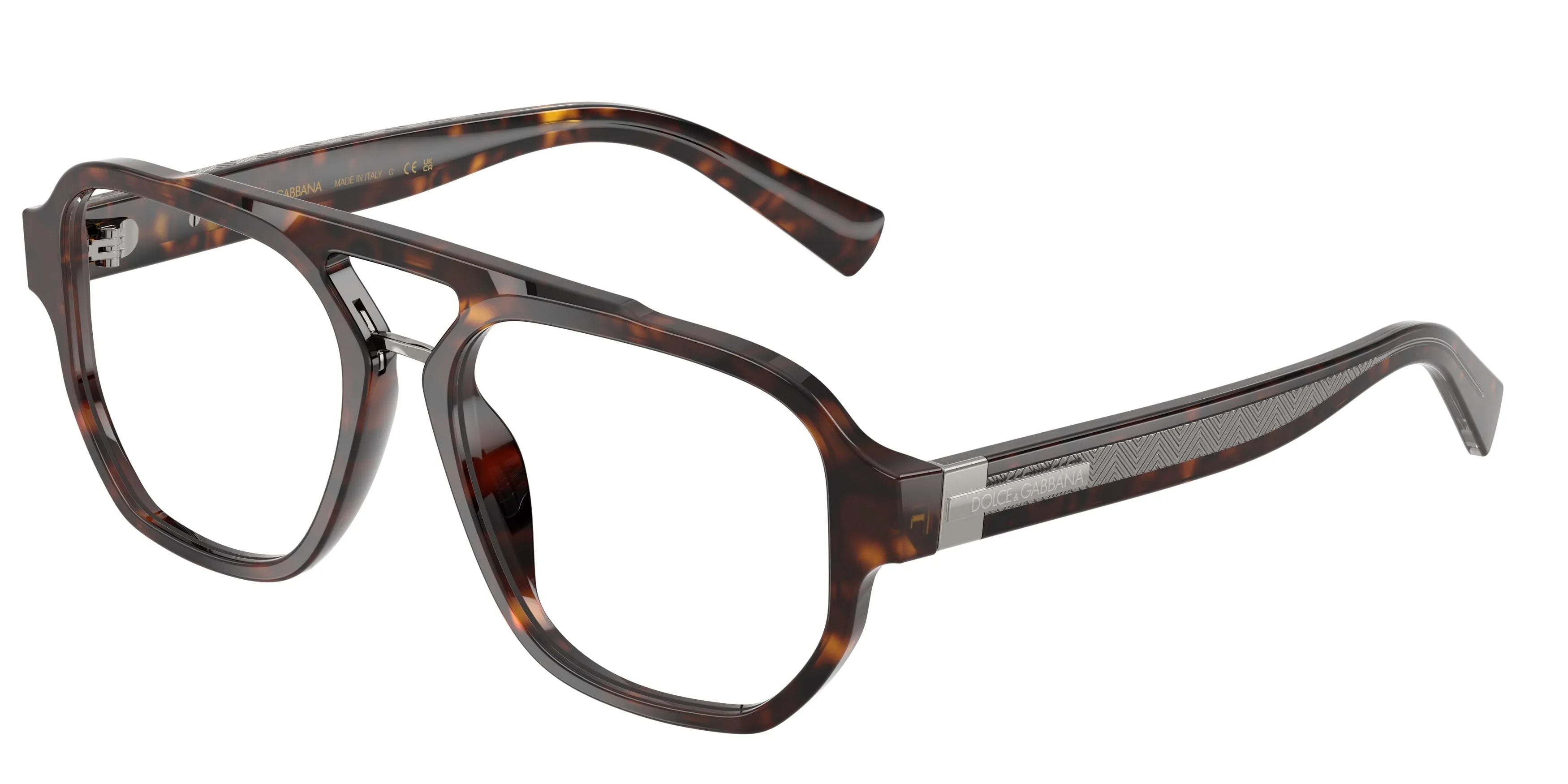 Dolce & Gabbana DG3447 502 Montature da vista Acetato Tartaruga Trasparente Pilot Normale - immagine 1