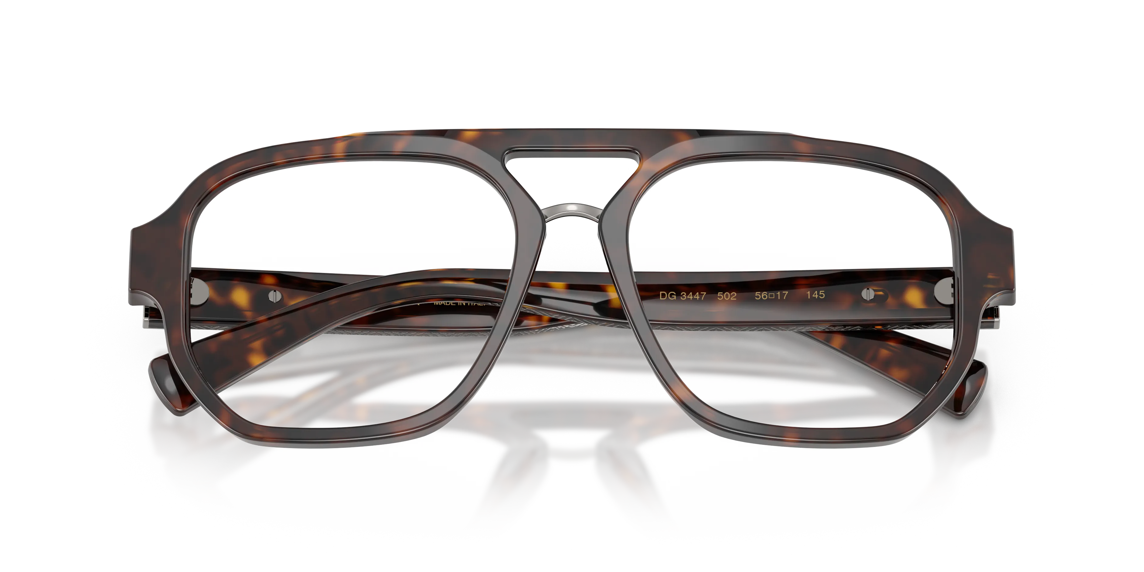 Dolce & Gabbana DG3447 502 Montature da vista Acetato Tartaruga Trasparente Pilot Normale - immagine 2