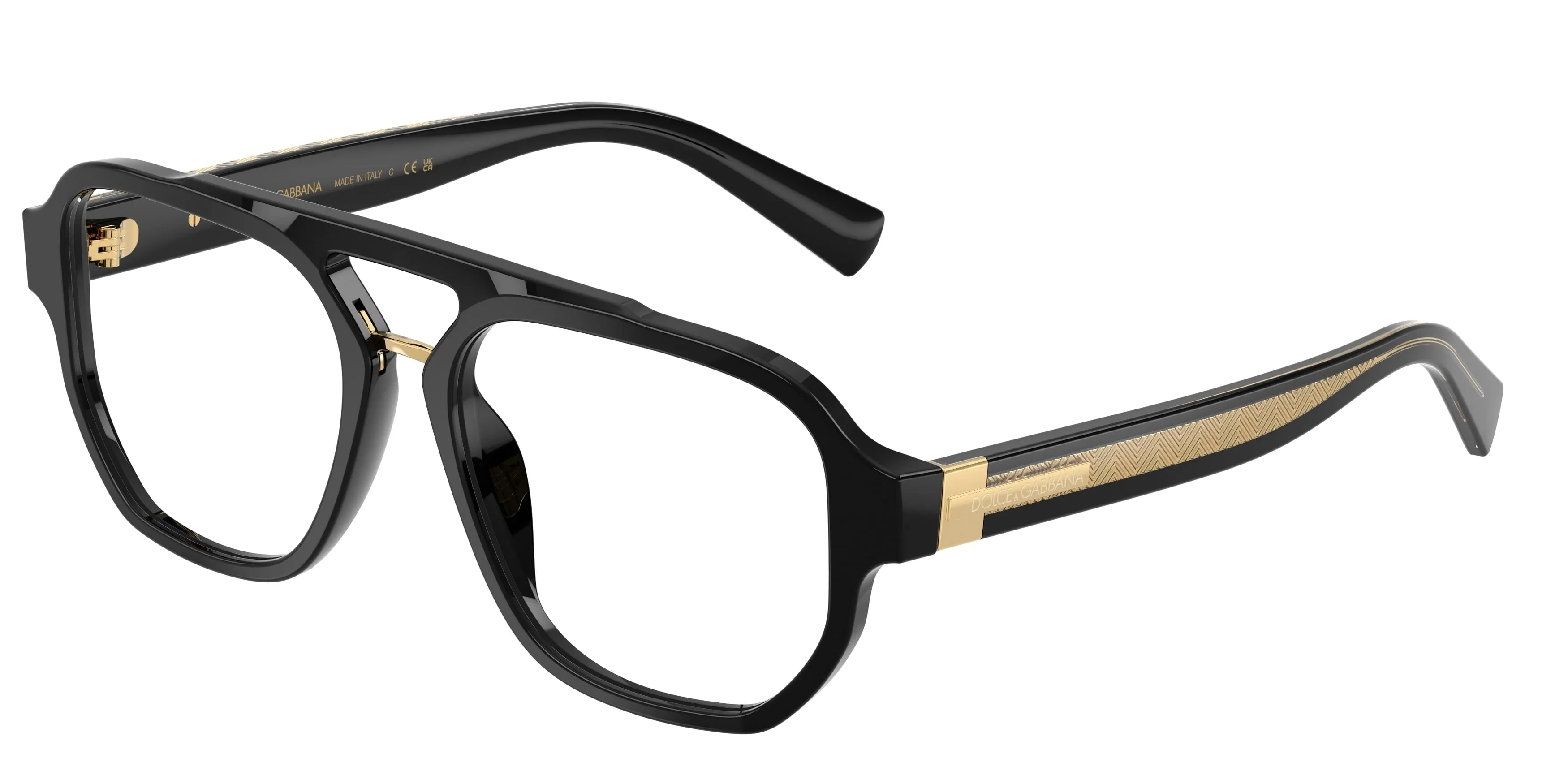 Dolce & Gabbana DG3447 501 Montature da vista Acetato Nero Trasparente Pilot Normale - immagine 1