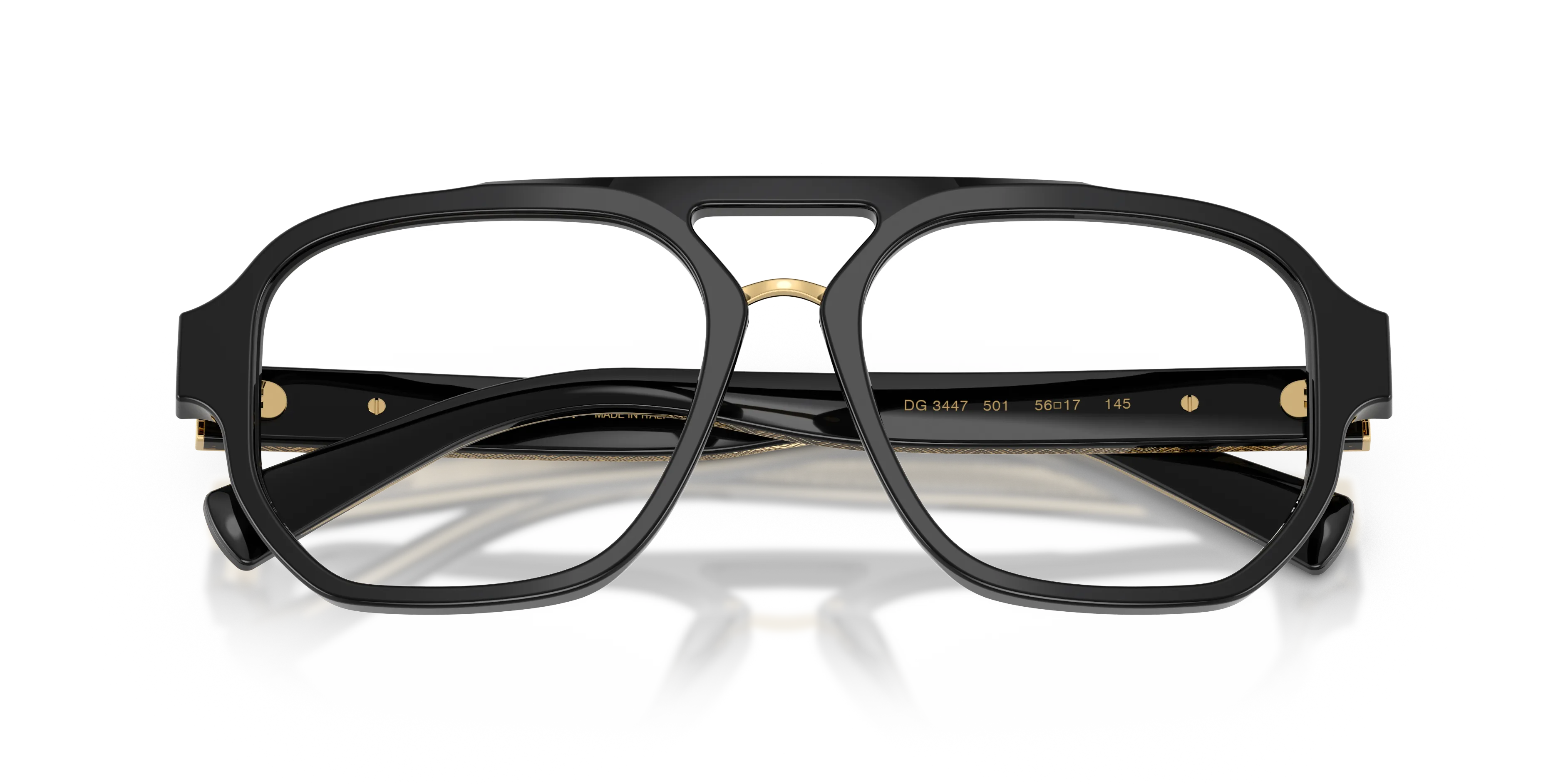 Dolce & Gabbana DG3447 501 Montature da vista Acetato Nero Trasparente Pilot Normale - immagine 2