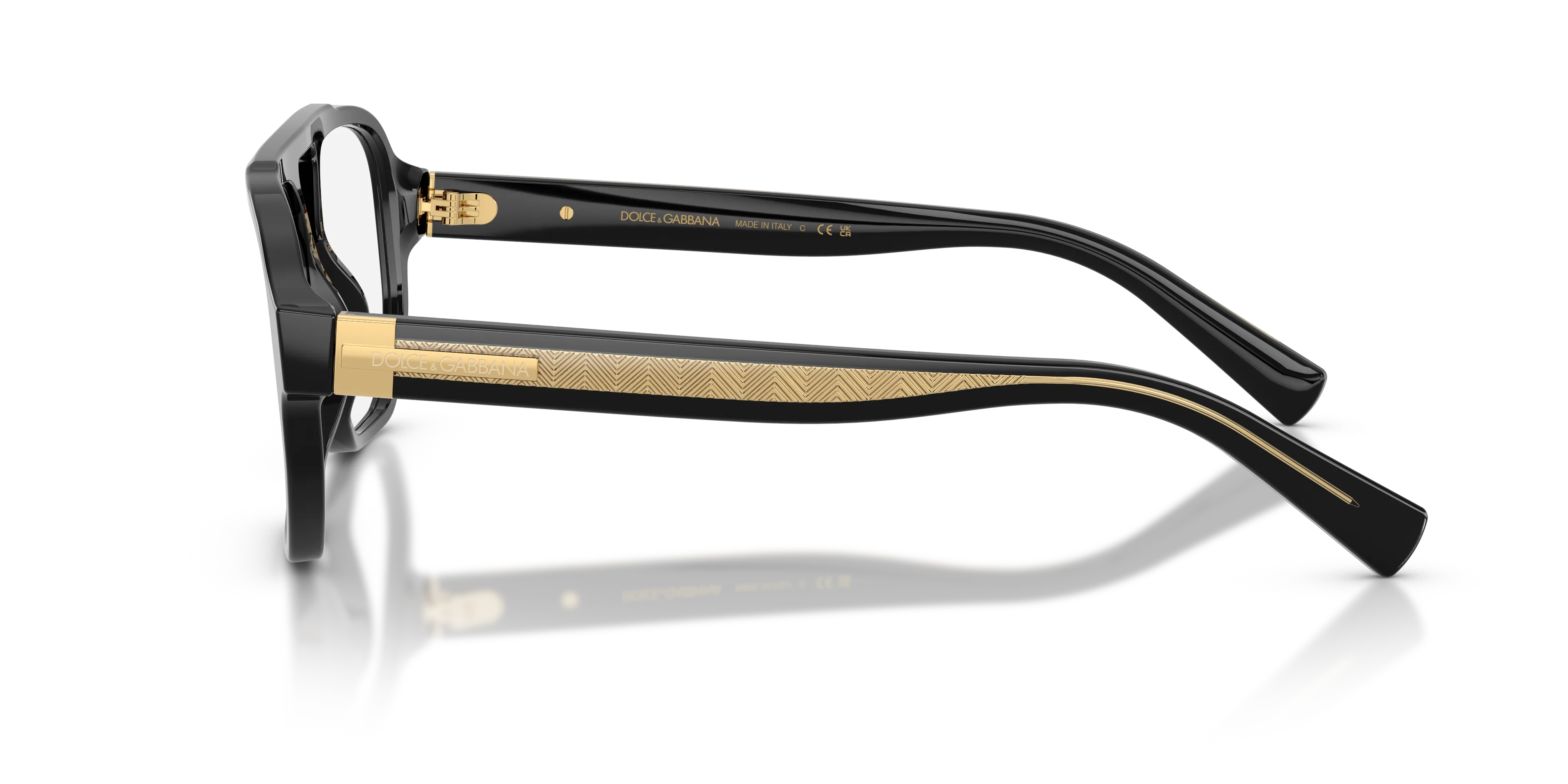 Dolce & Gabbana DG3447 501 Montature da vista Acetato Nero Trasparente Pilot Normale - immagine 4