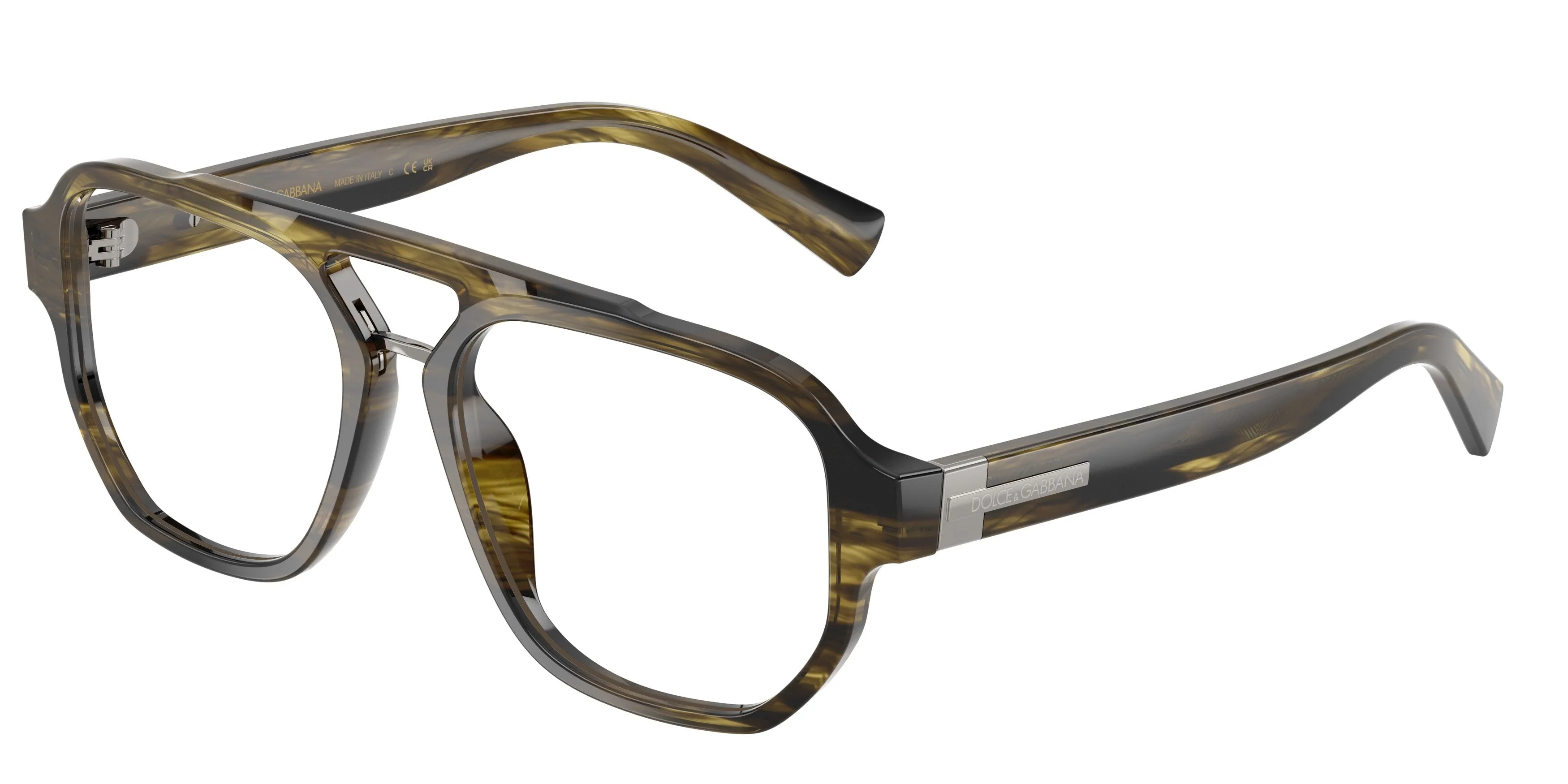Dolce & Gabbana DG3447 3066 Montature da vista Acetato Verde Trasparente Pilot Normale - immagine 1