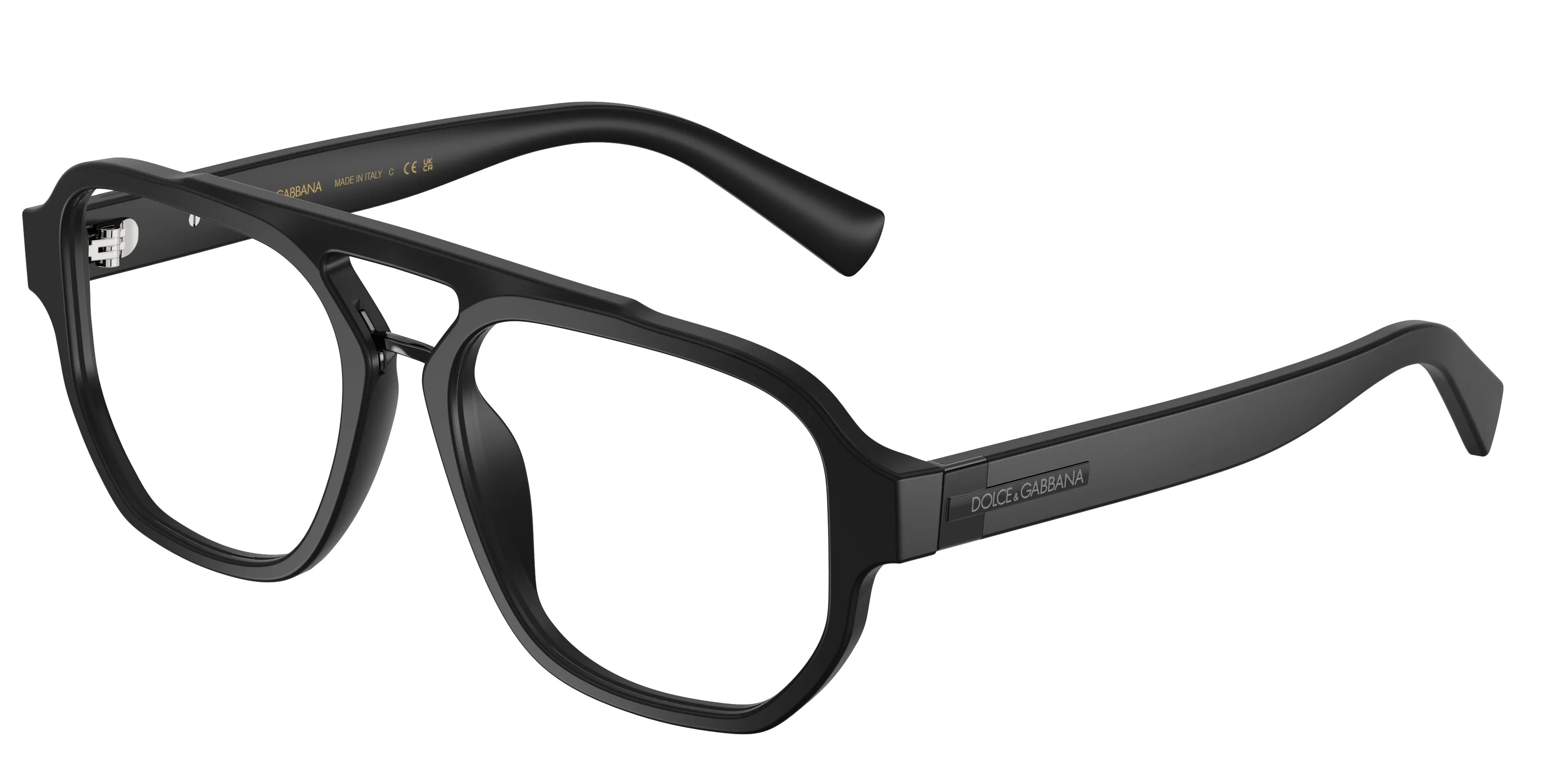 Dolce & Gabbana DG3447 2525 Montature da vista Acetato Nero Trasparente Pilot Normale - immagine 1