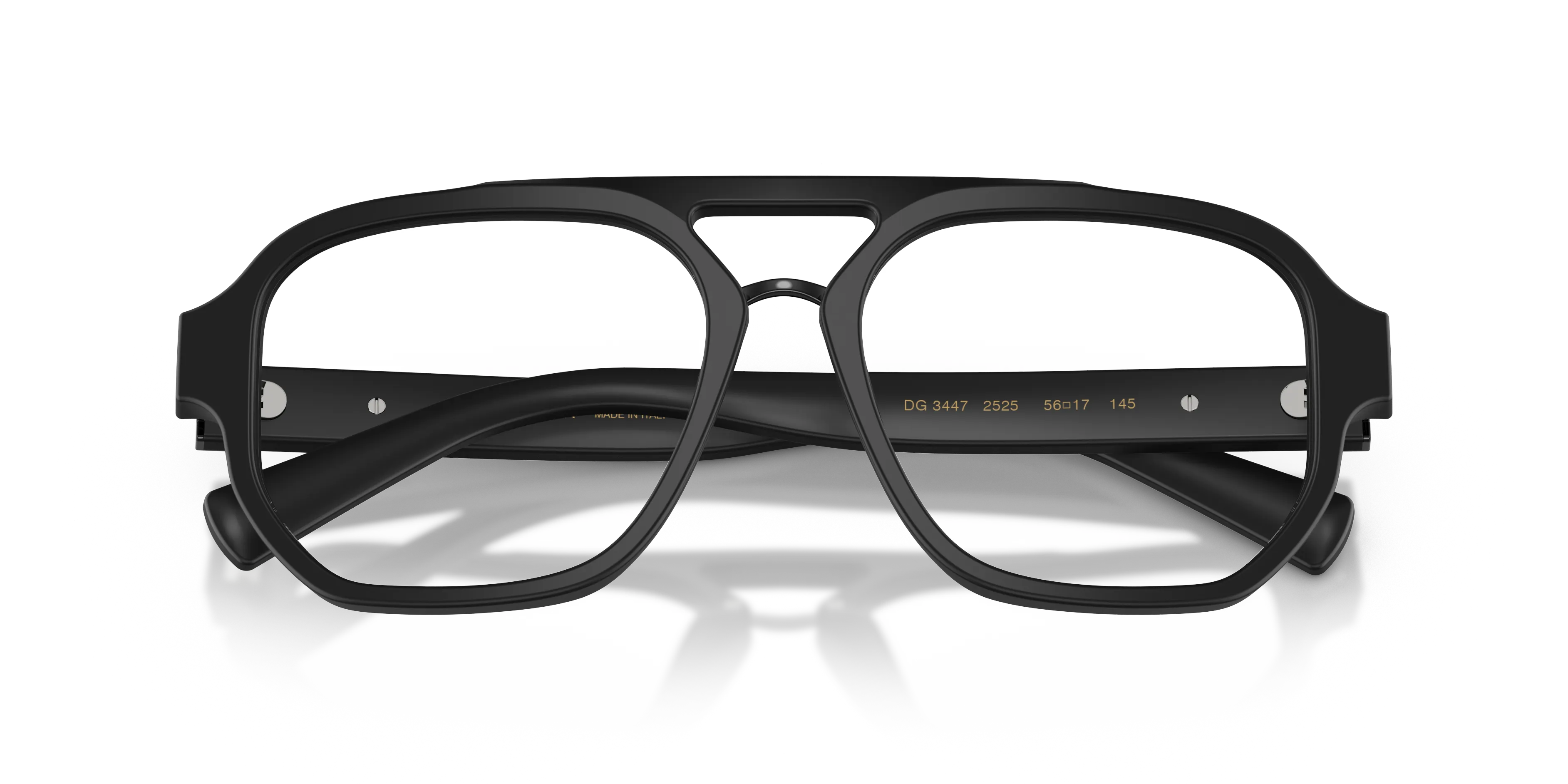 Dolce & Gabbana DG3447 2525 Montature da vista Acetato Nero Trasparente Pilot Normale - immagine 2
