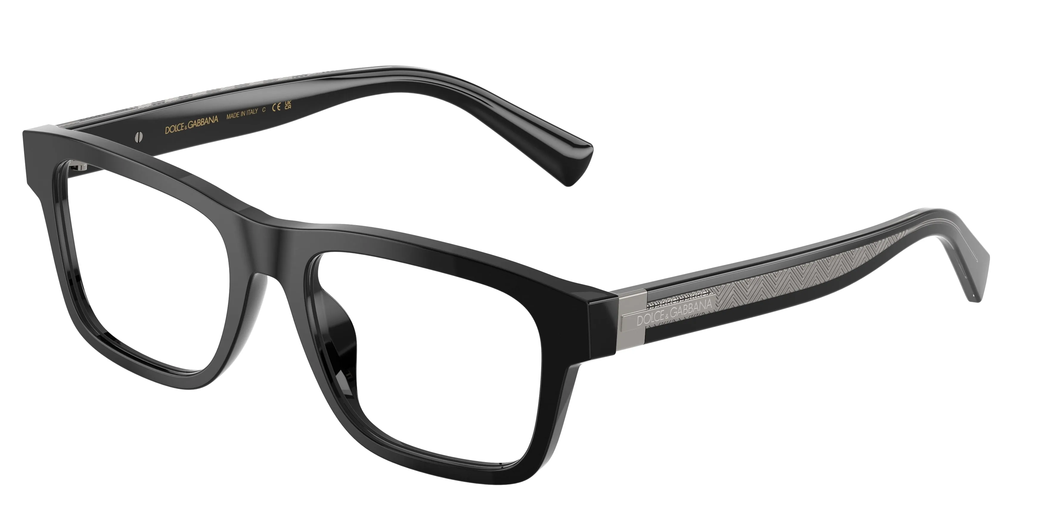 Dolce & Gabbana DG3446 501 Montature da vista Acetato Nero Trasparente Squadrata Normale - immagine 1