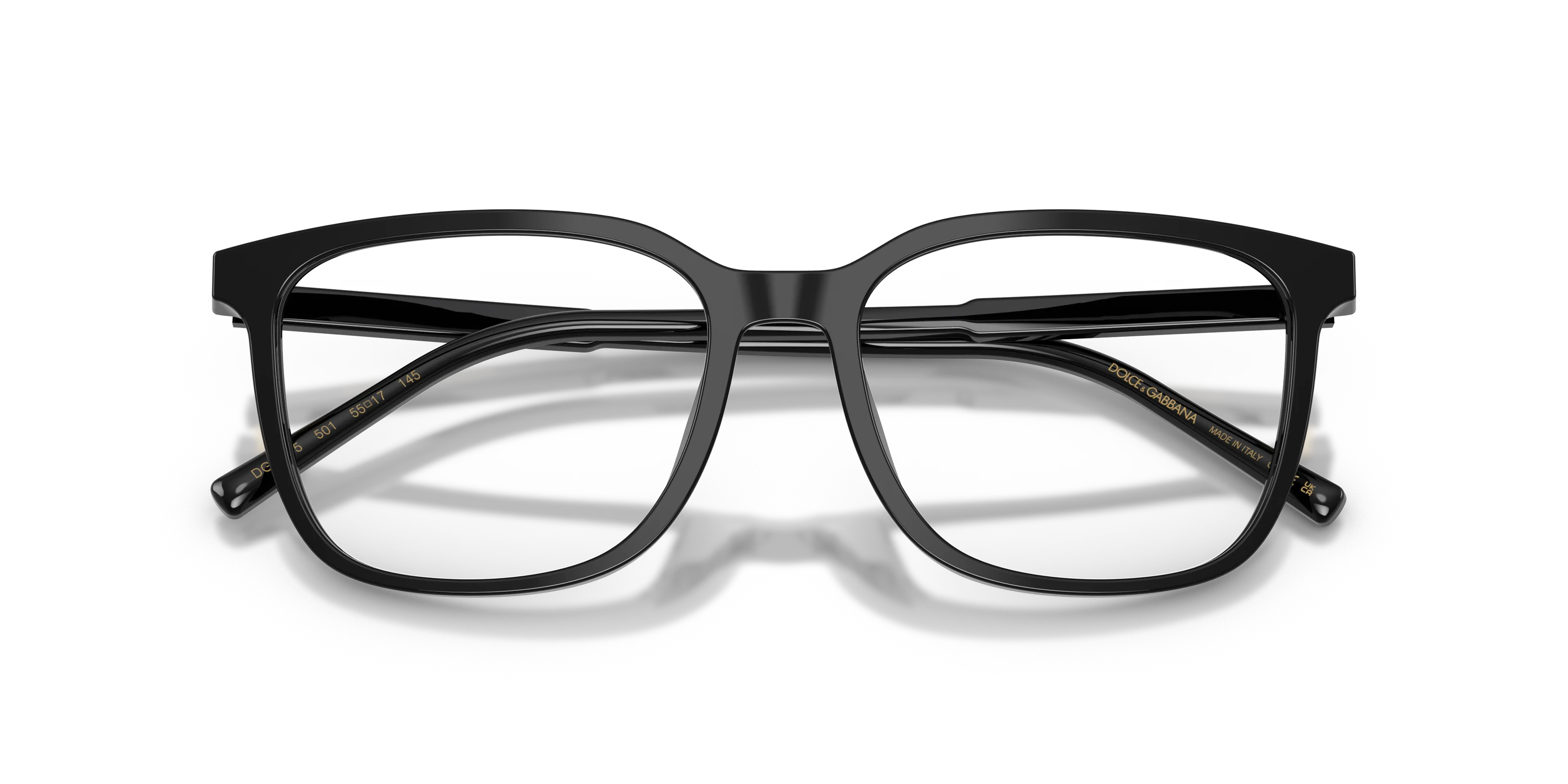 Dolce & Gabbana DG3445 501 Montature da vista Acetato Nero Trasparente Squadrata Normale - immagine 2
