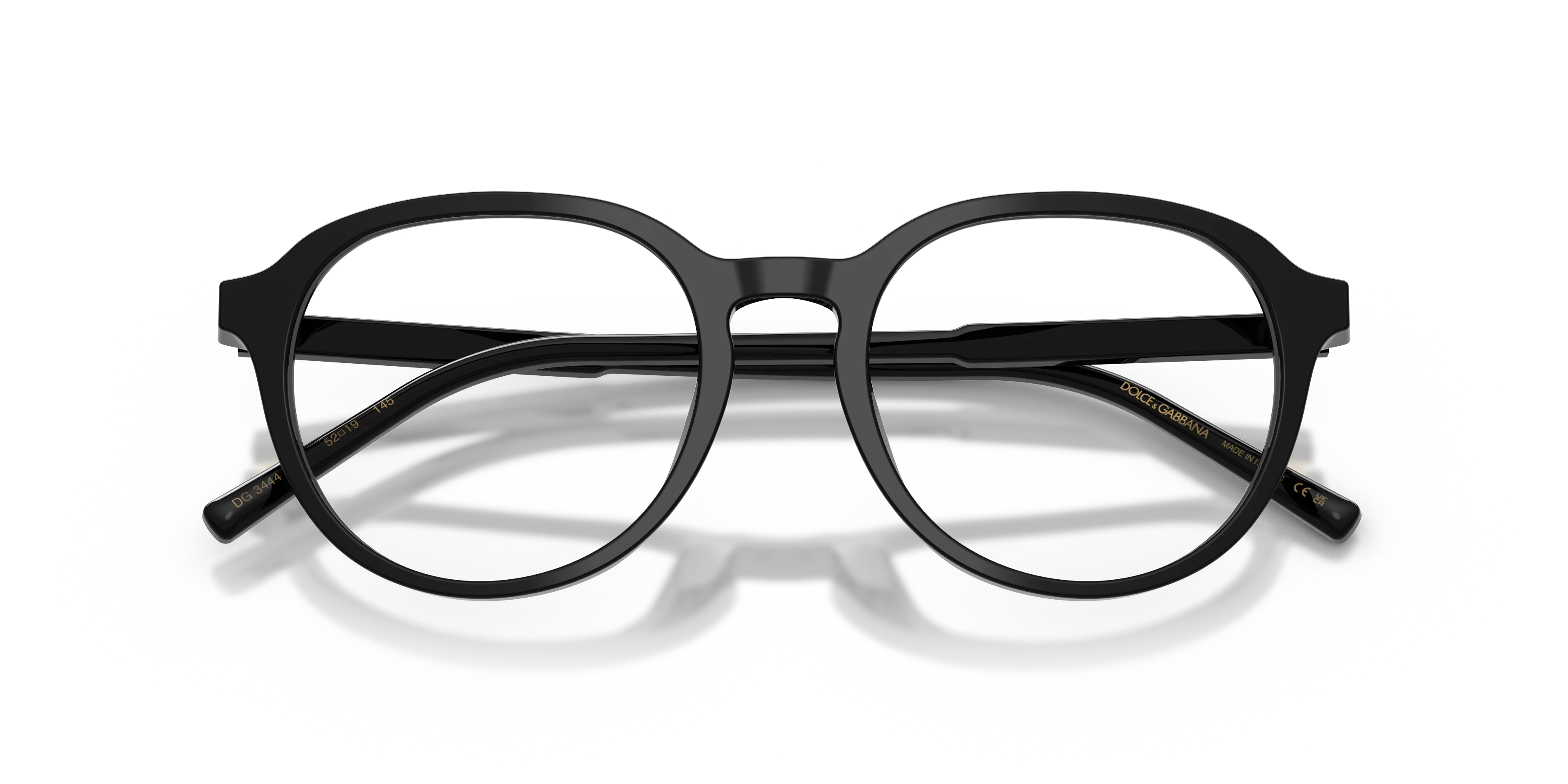 Dolce & Gabbana DG3444 501 Montature da vista Acetato Nero Trasparente Pantos Normale - immagine 2