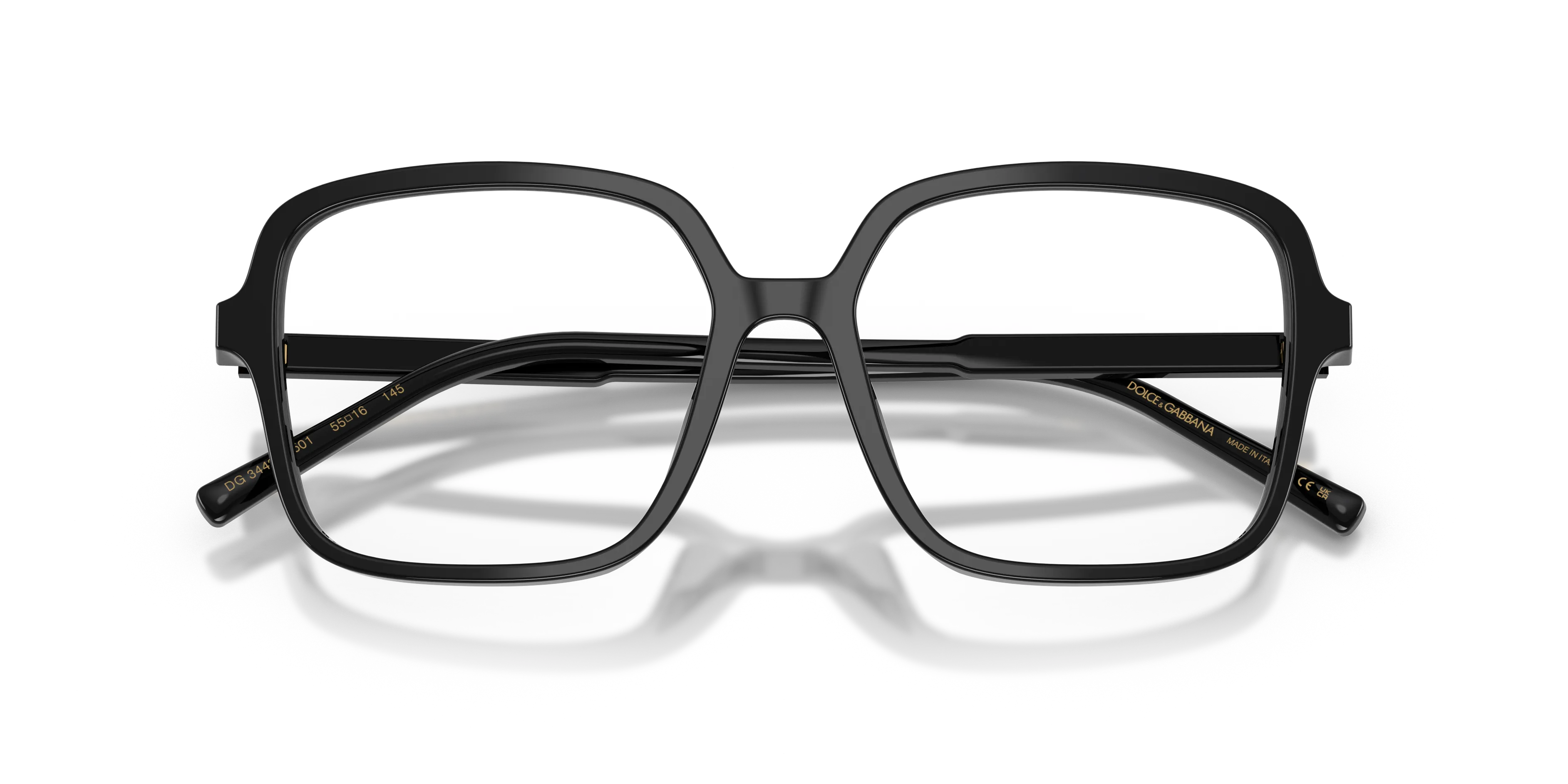 Dolce & Gabbana DG3442 501 Montature da vista Acetato Nero Trasparente Squadrata Normale - immagine 2