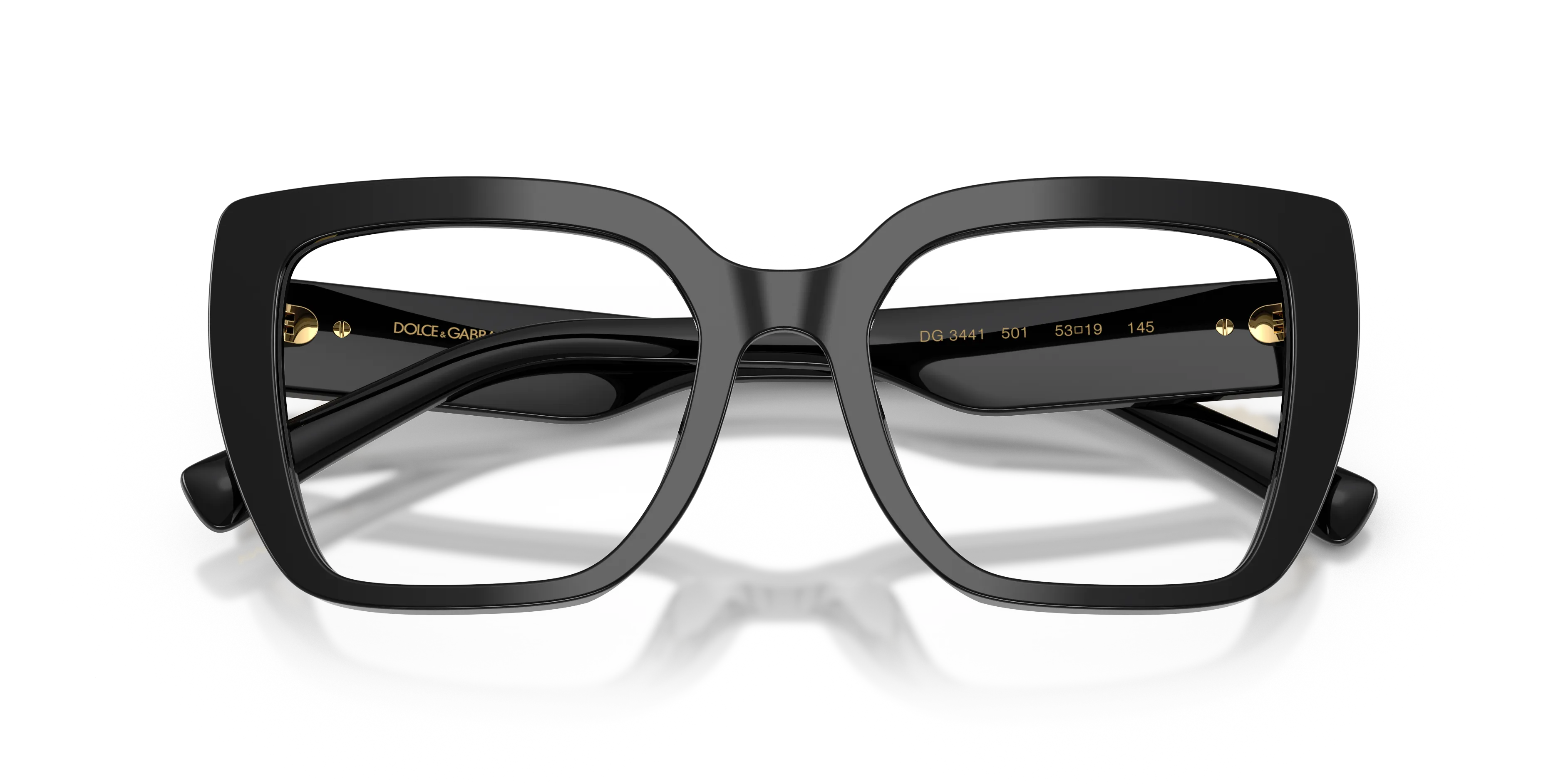 Dolce & Gabbana DG3441 501 Montature da vista Acetato Nero Trasparente Squadrata Normale - immagine 2