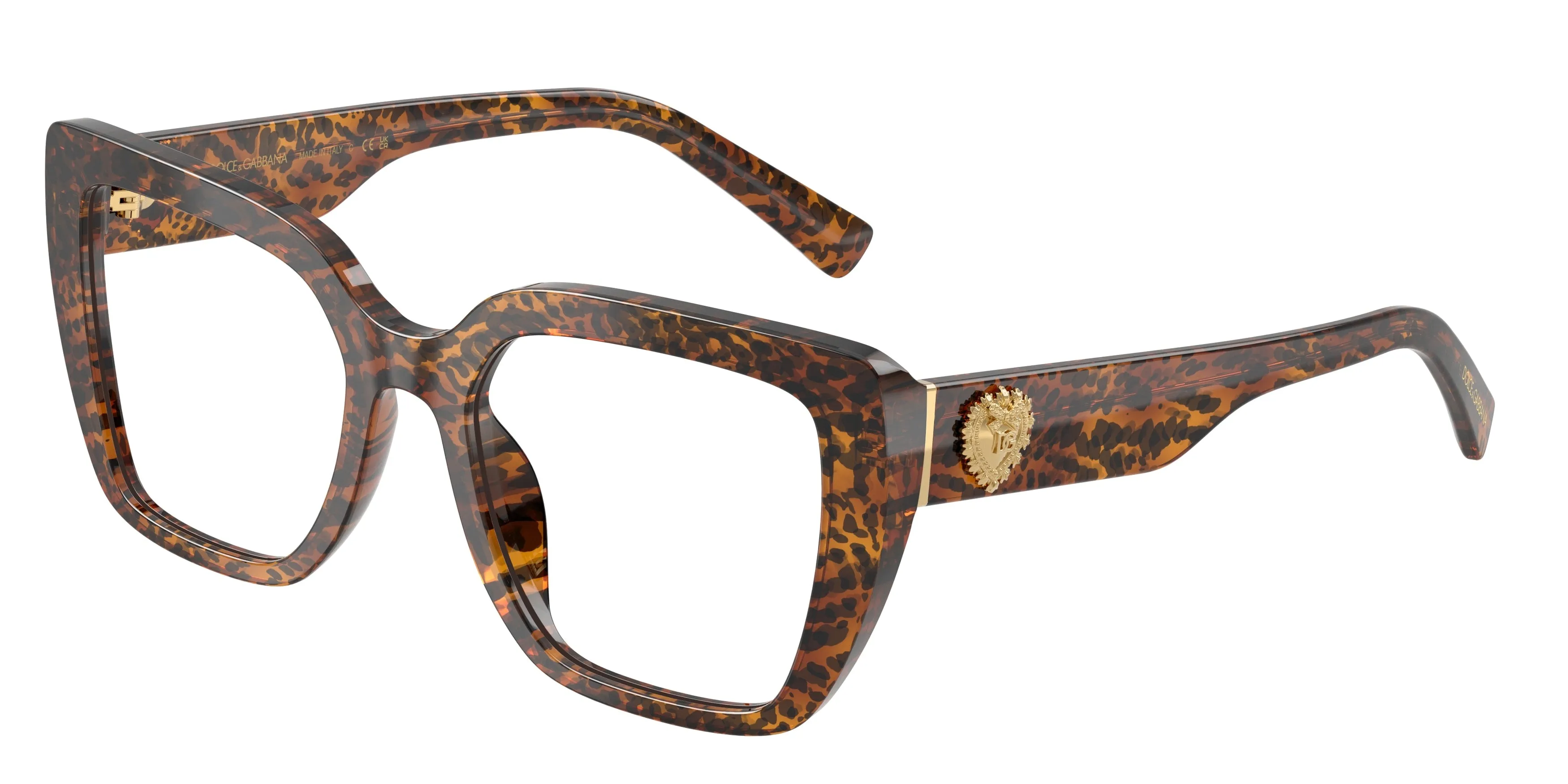 Dolce & Gabbana DG3441 3470 Montature da vista Acetato Marrone Trasparente Squadrata Normale - immagine 1