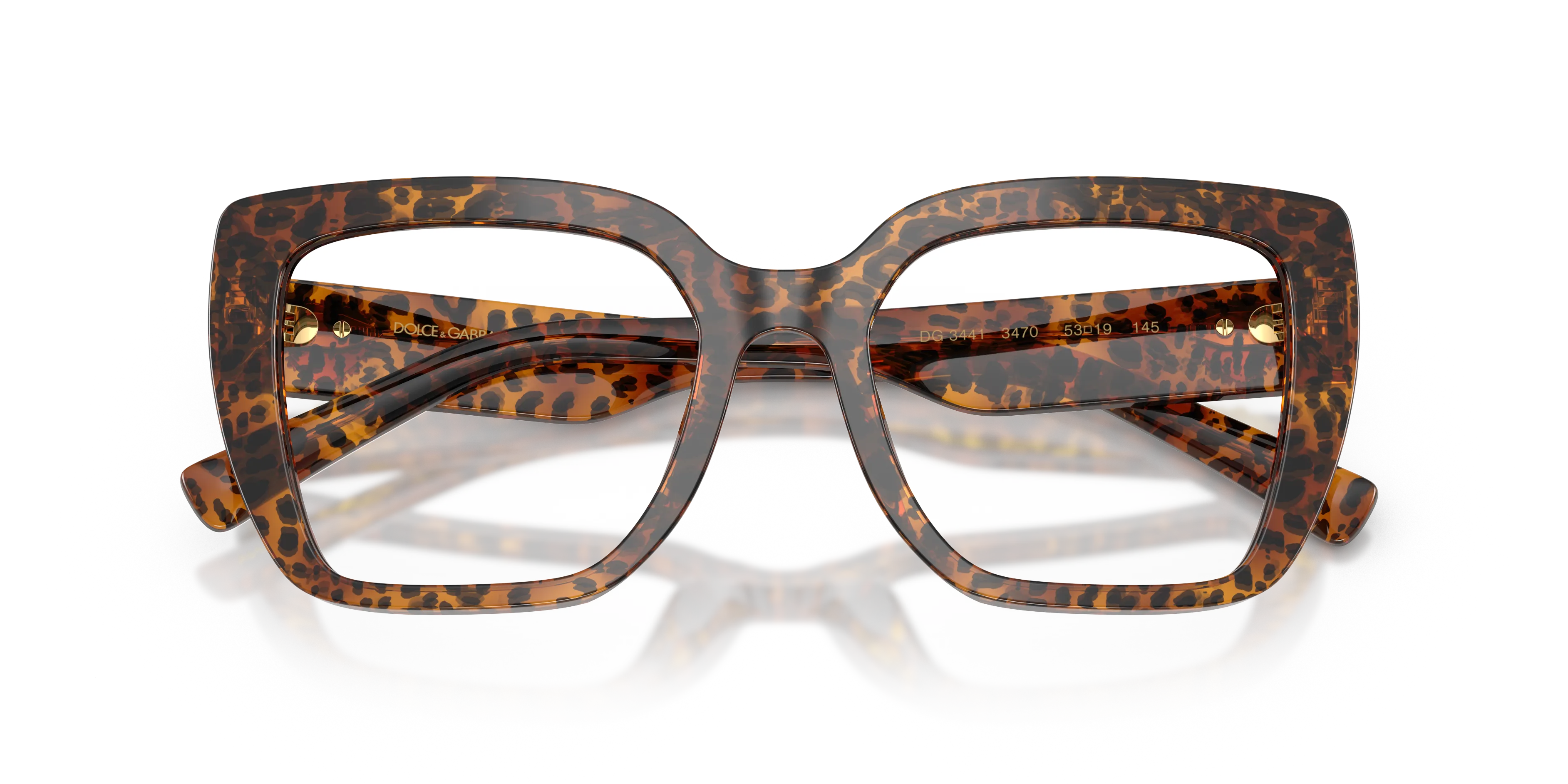 Dolce & Gabbana DG3441 3470 Montature da vista Acetato Marrone Trasparente Squadrata Normale - immagine 2