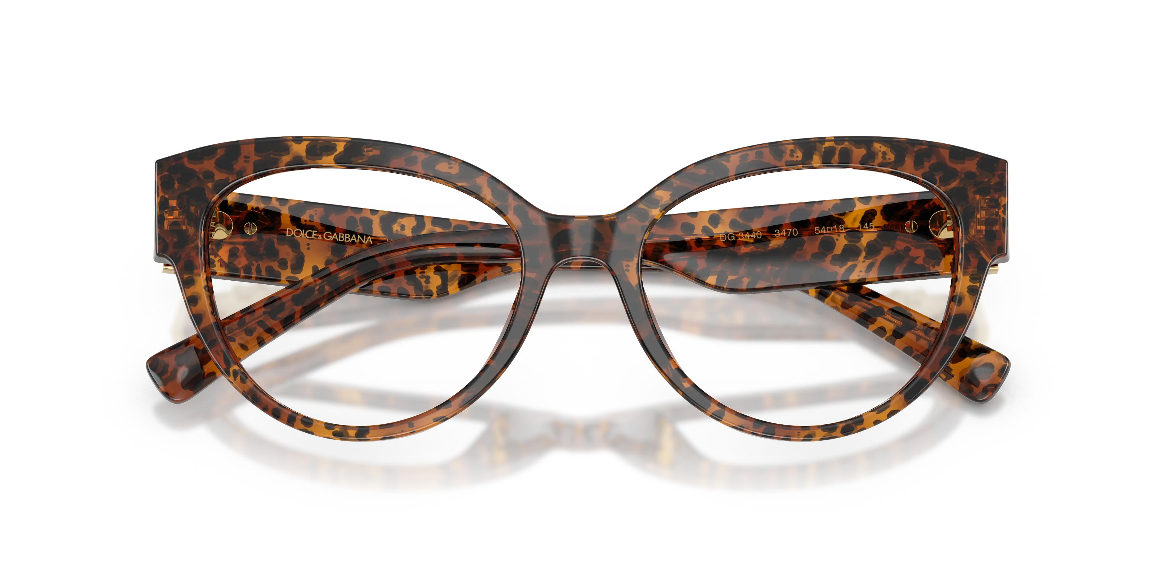 Dolce & Gabbana DG3440 3470 Montature da vista Acetato Marrone Trasparente Cat Eye Normale - immagine 2