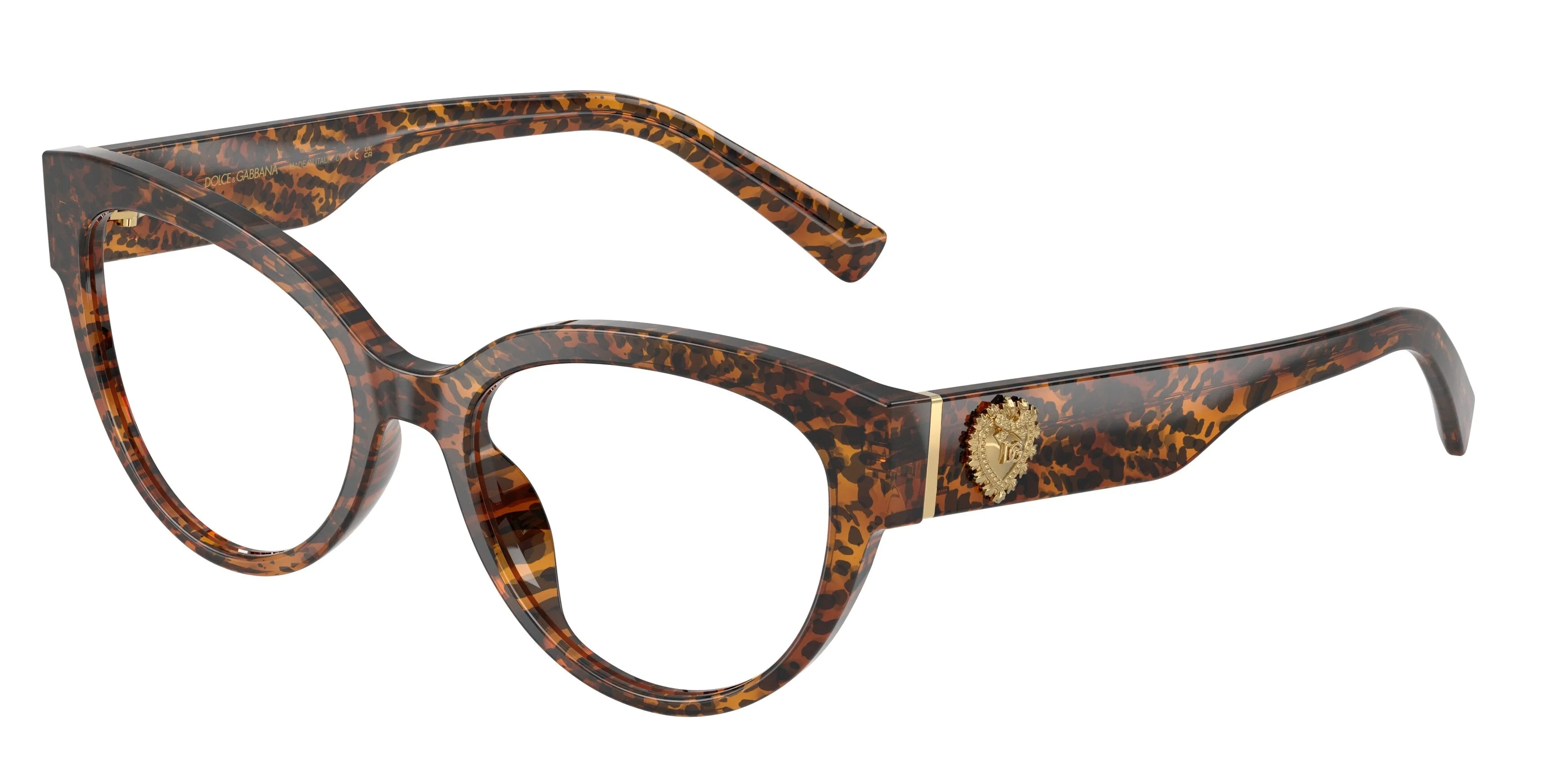 Dolce & Gabbana DG3440 3470 Montature da vista Acetato Marrone Trasparente Cat Eye Normale - immagine 1