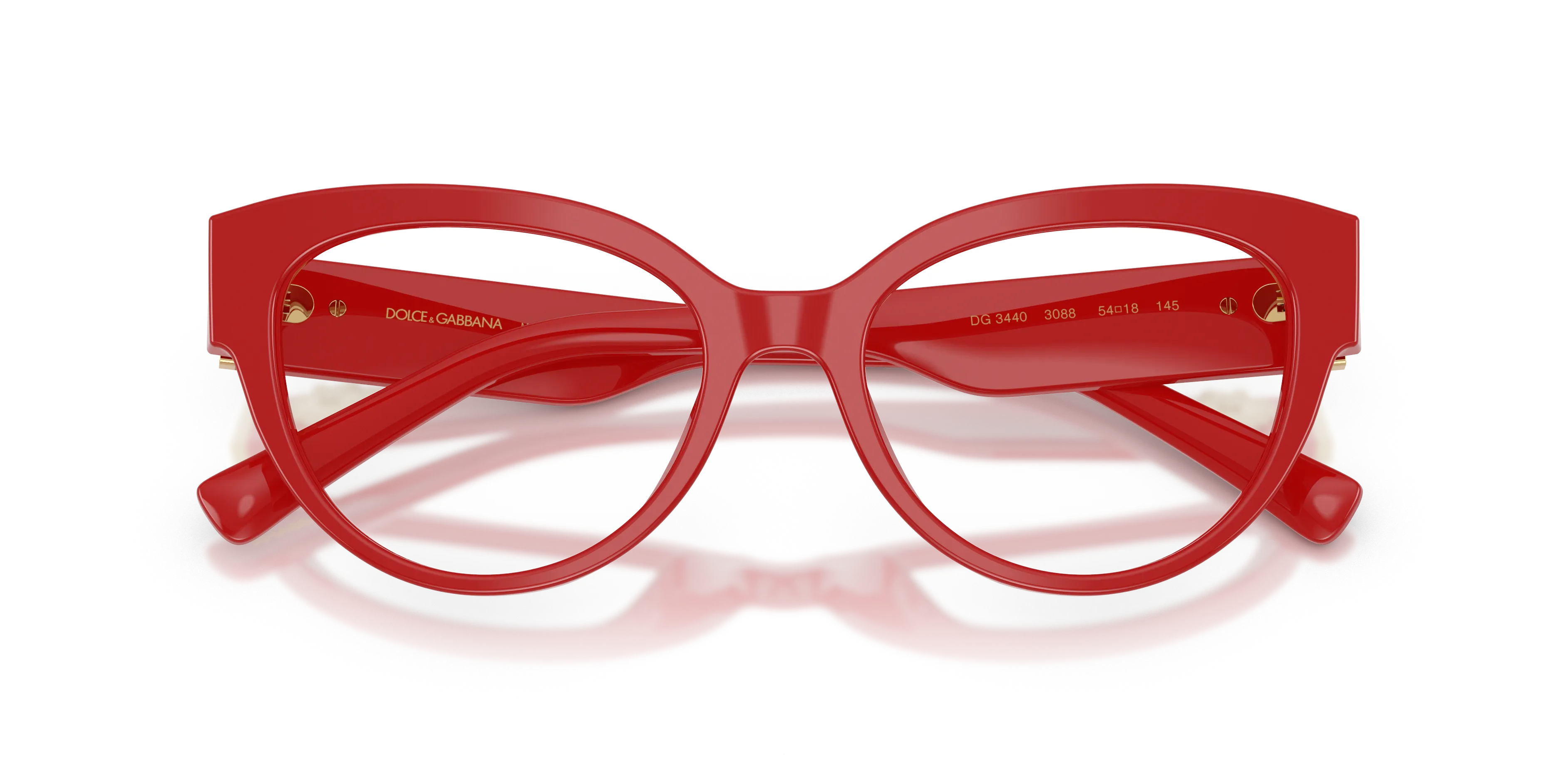 Dolce & Gabbana DG3440 3088 Montature da vista Acetato Rosso Trasparente Cat Eye Normale - immagine 2