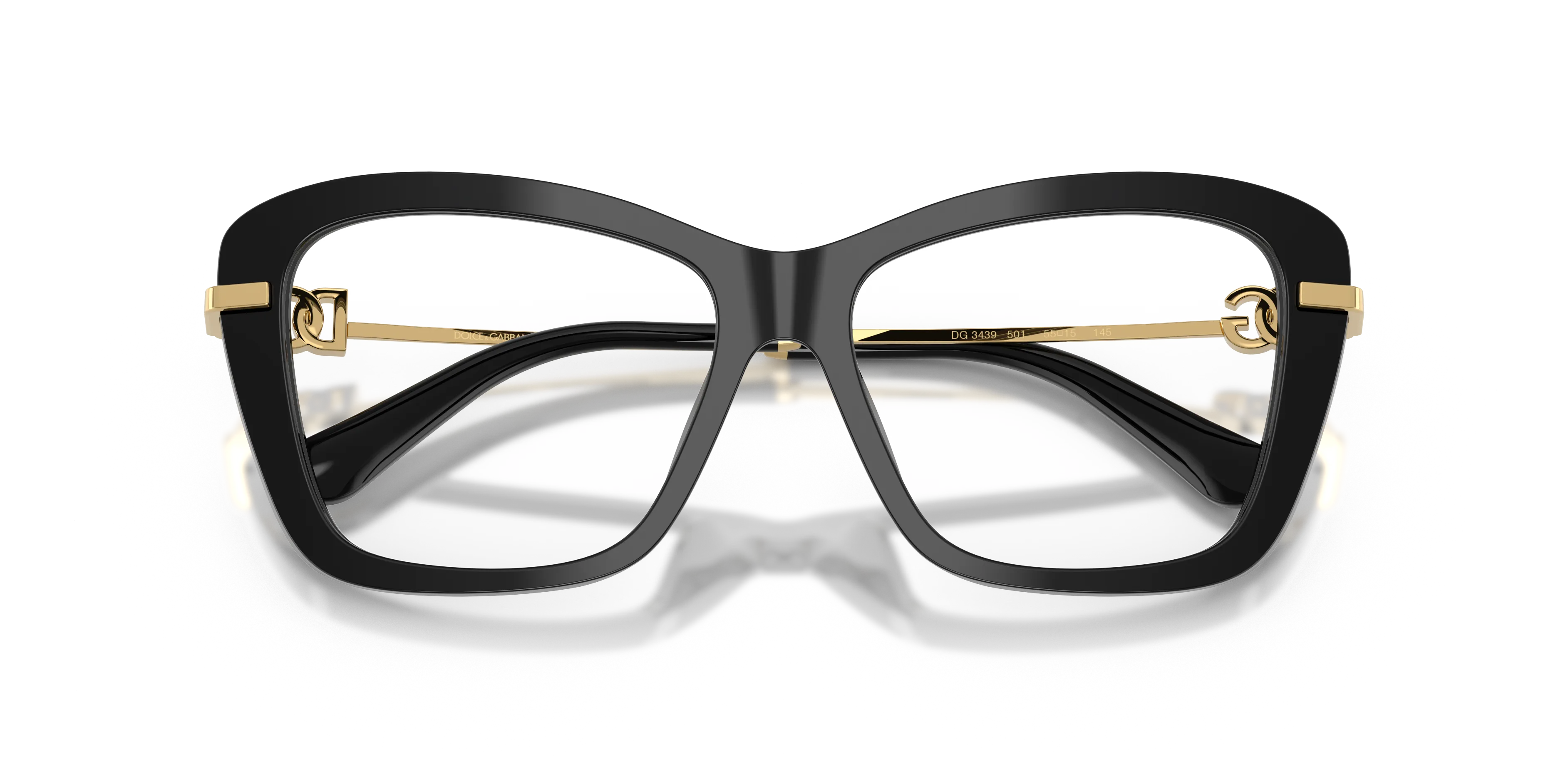 Dolce & Gabbana DG3439 501 Montature da vista Acetato Nero Trasparente Squadrata Normale - immagine 2