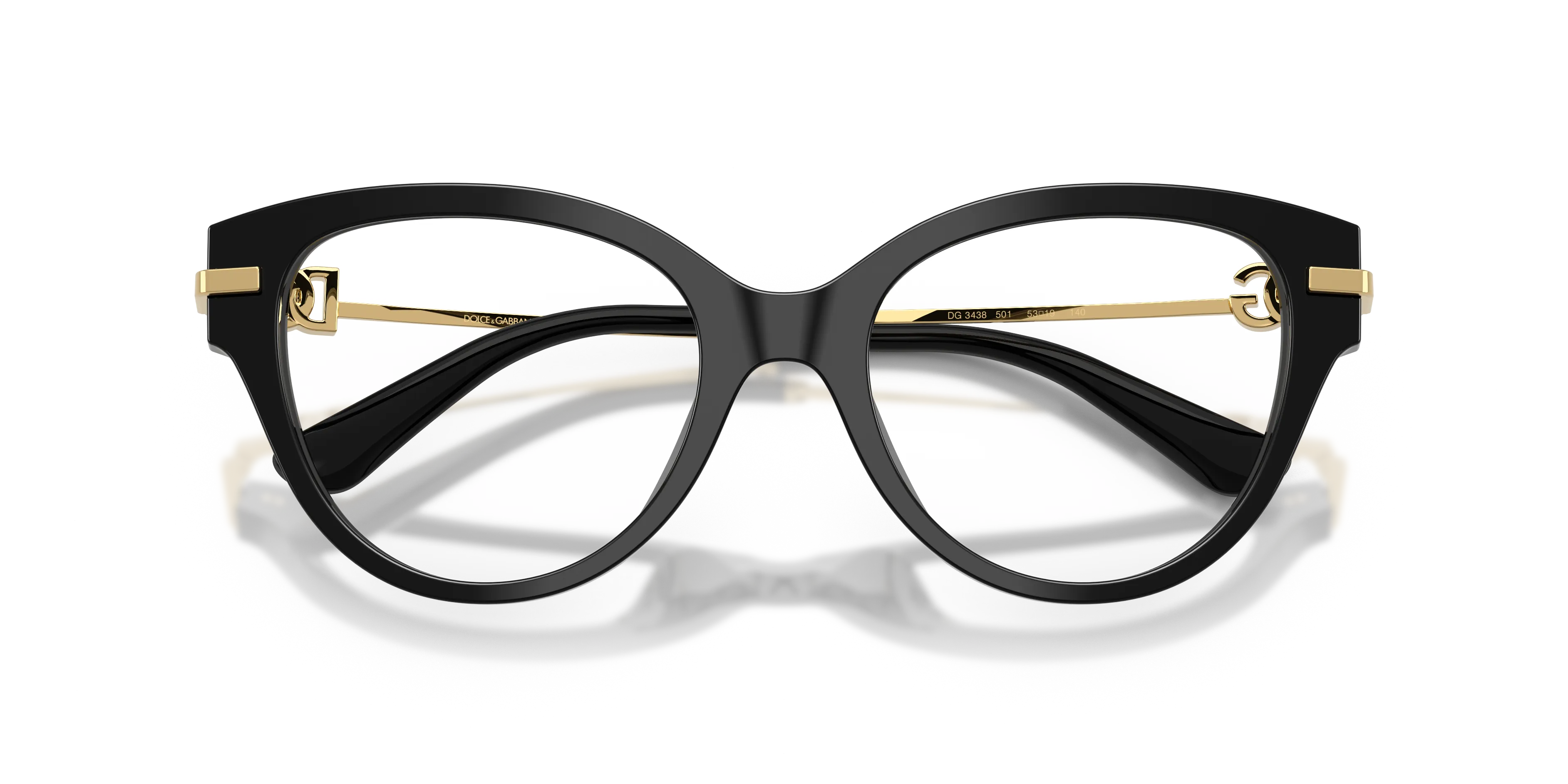Dolce & Gabbana DG3438 501 Montature da vista Acetato Nero Trasparente Farfalla Normale - immagine 2