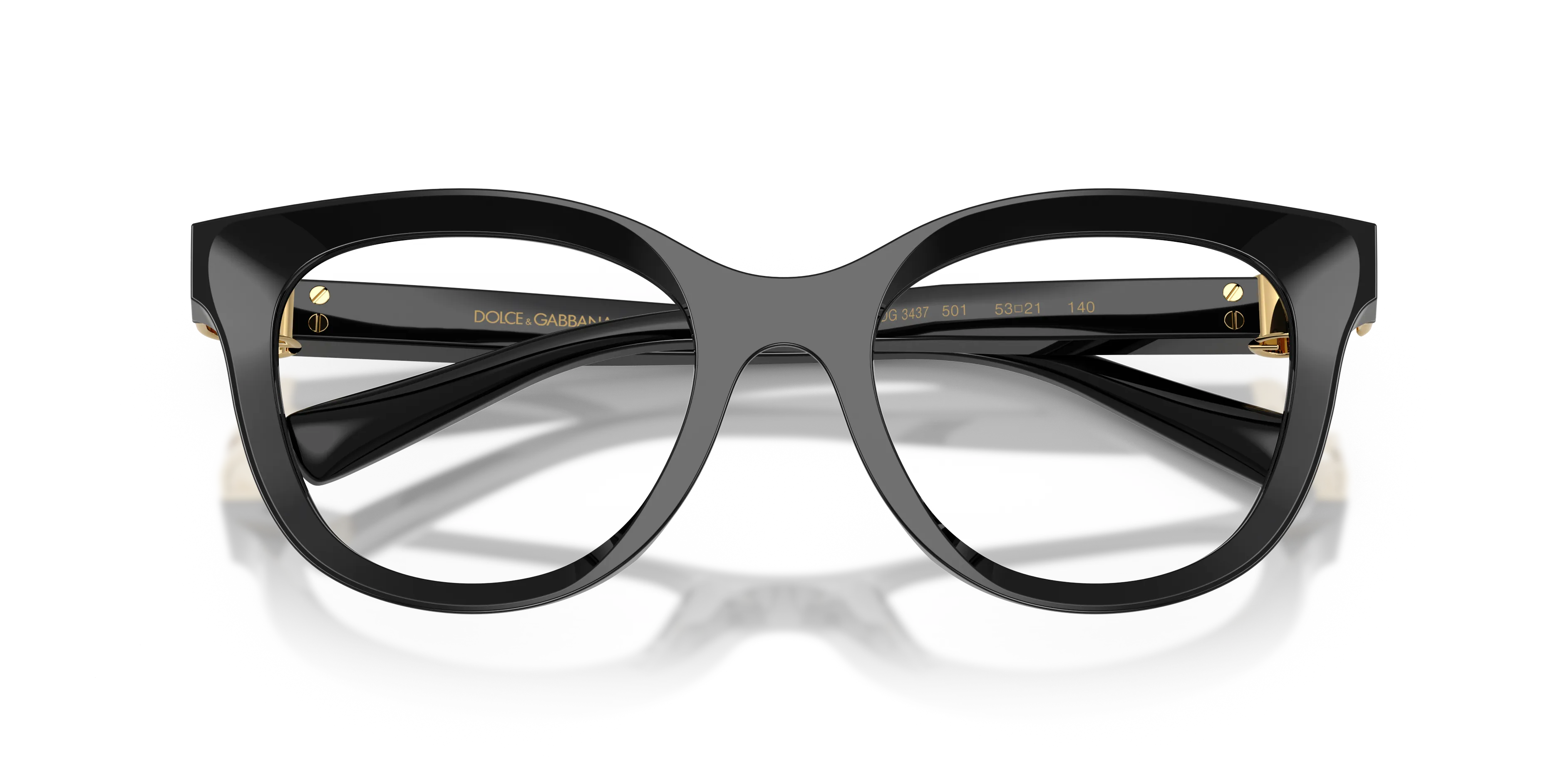 Dolce & Gabbana DG3437 501 Montature da vista Acetato Nero Trasparente Pantos Normale - immagine 2