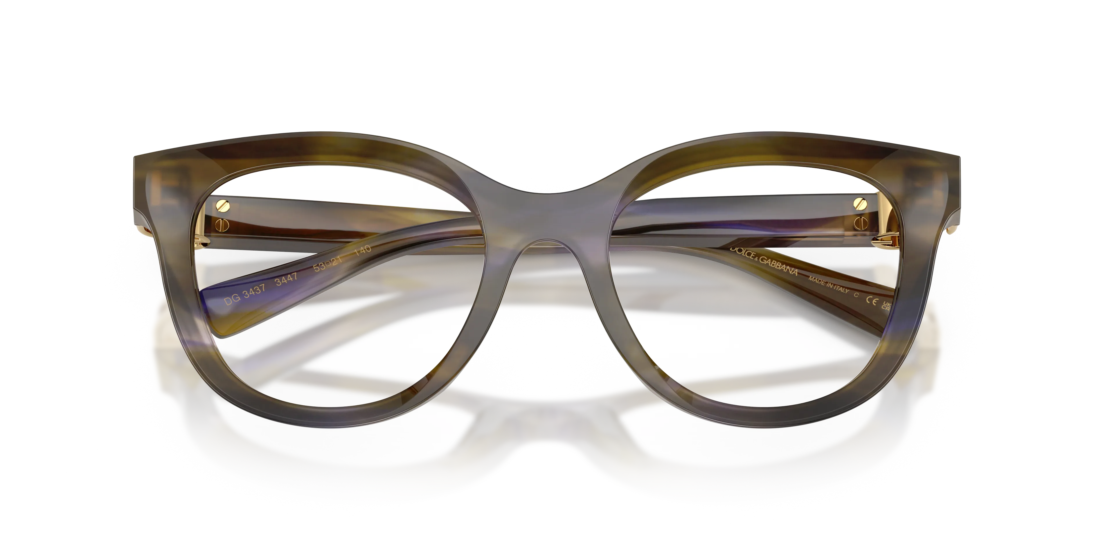 Dolce & Gabbana DG3437 3447 Montature da vista Acetato Verde Trasparente Pantos Normale - immagine 2