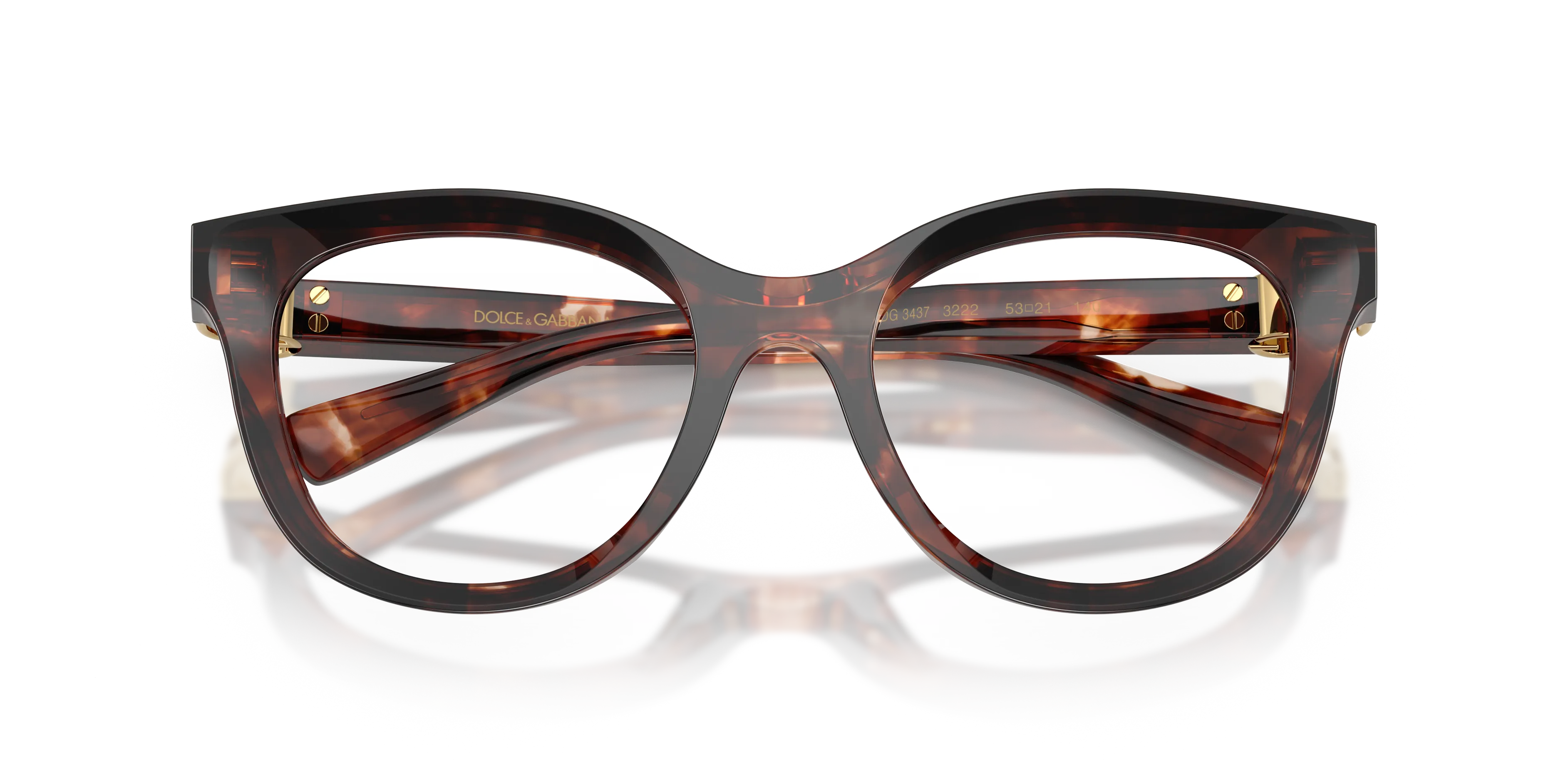 Dolce & Gabbana DG3437 3222 Montature da vista Acetato Rosso Trasparente Pantos Normale - immagine 2