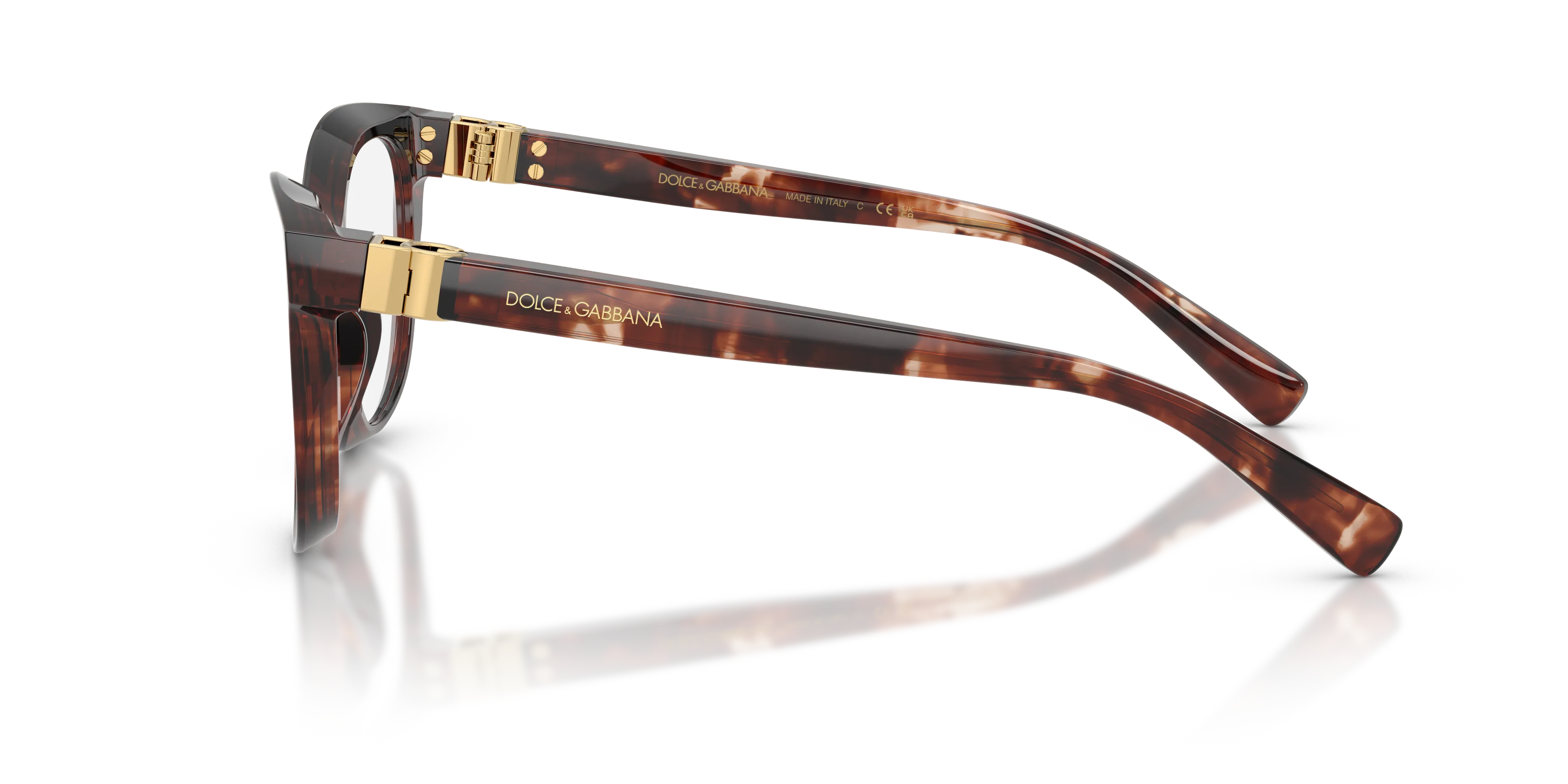 Dolce & Gabbana DG3437 3222 Montature da vista Acetato Rosso Trasparente Pantos Normale - immagine 4