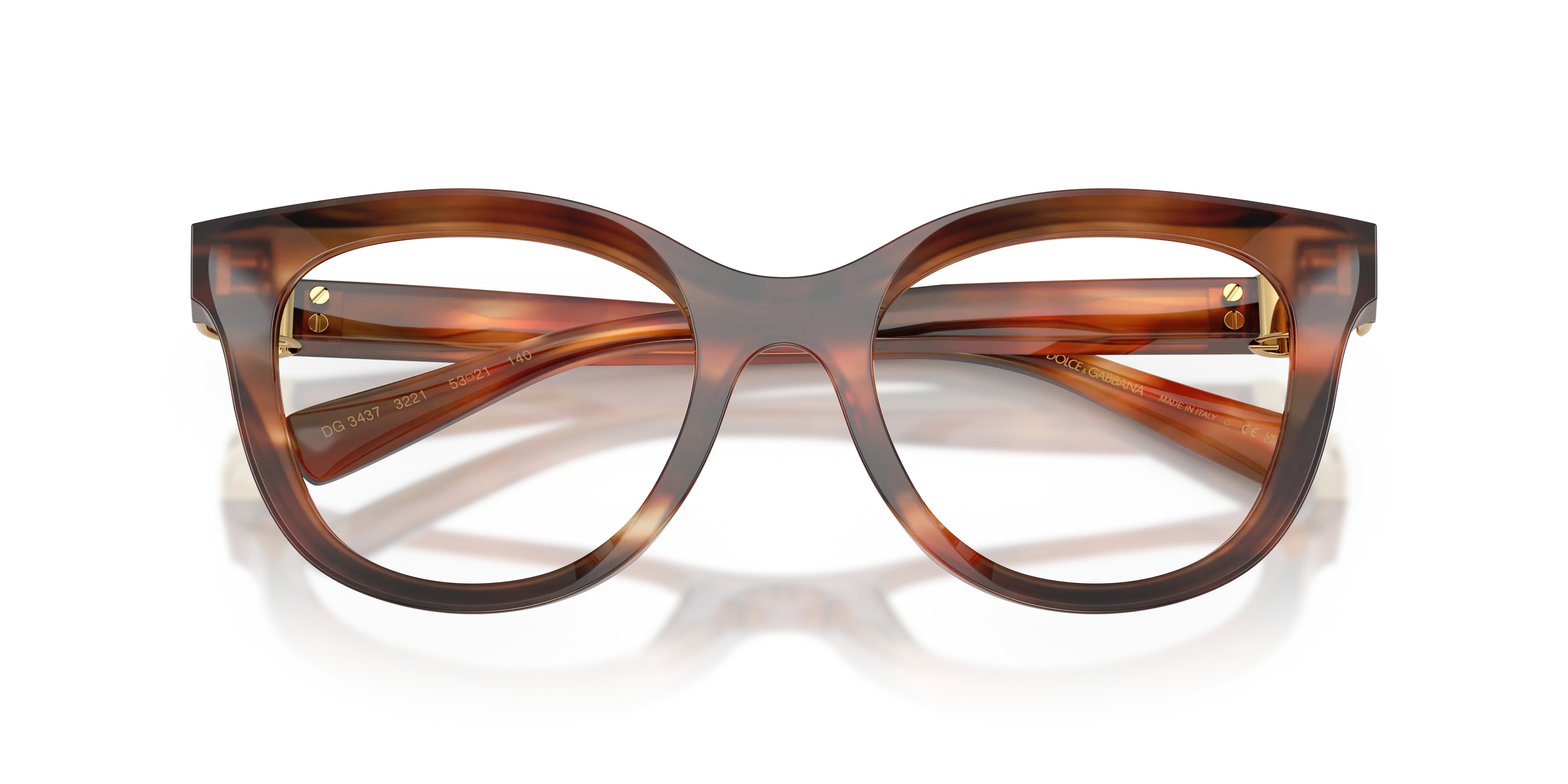 Dolce & Gabbana DG3437 3221 Montature da vista Acetato Tartaruga Trasparente Pantos Normale - immagine 2