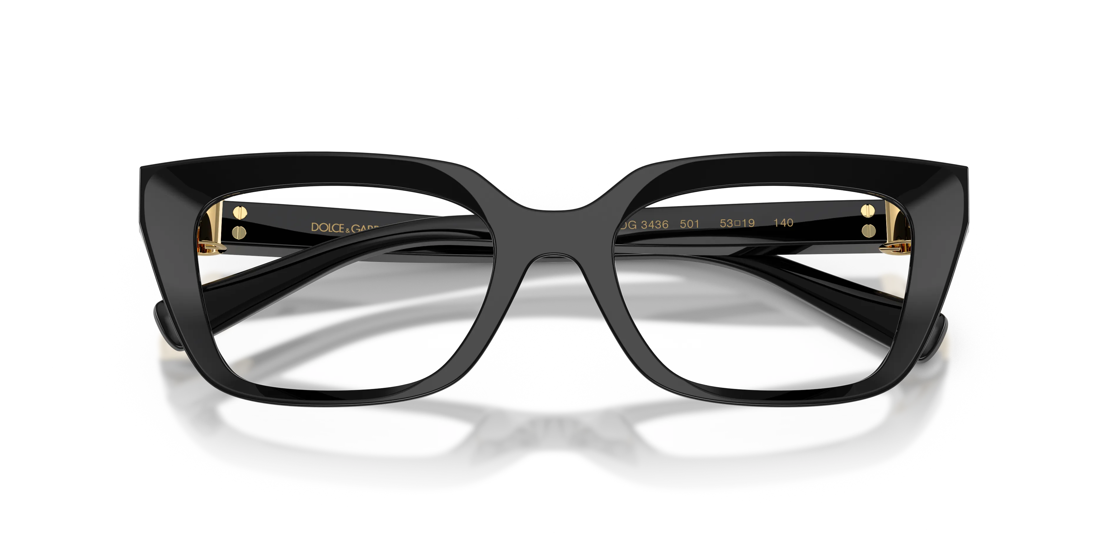 Dolce & Gabbana DG3436 501 Montature da vista Acetato Nero Trasparente Squadrata Normale - immagine 2