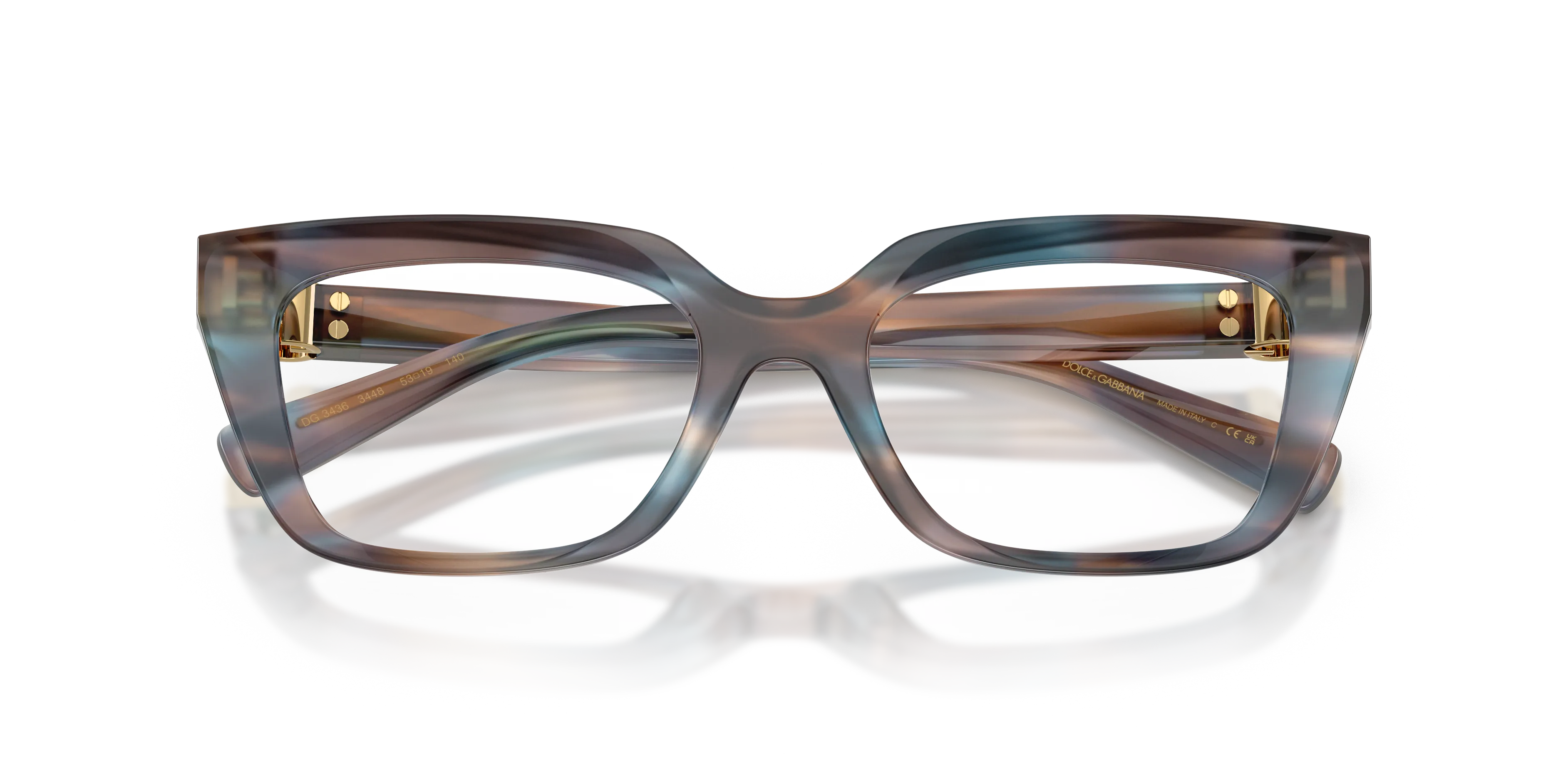 Dolce & Gabbana DG3436 3448 Montature da vista Acetato Blu Trasparente Squadrata Normale - immagine 2