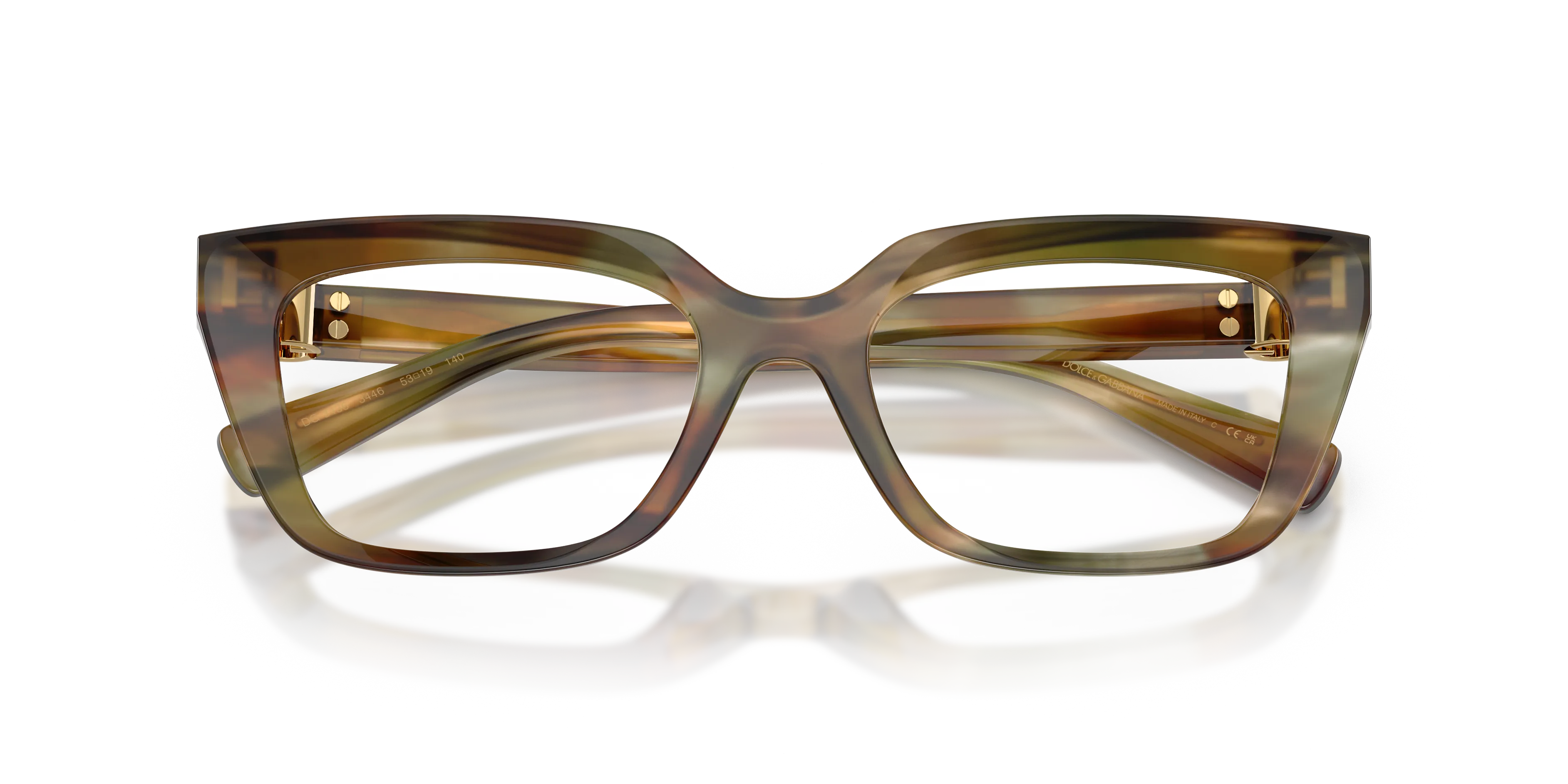 Dolce & Gabbana DG3436 3446 Montature da vista Acetato Marrone Trasparente Squadrata Normale - immagine 2
