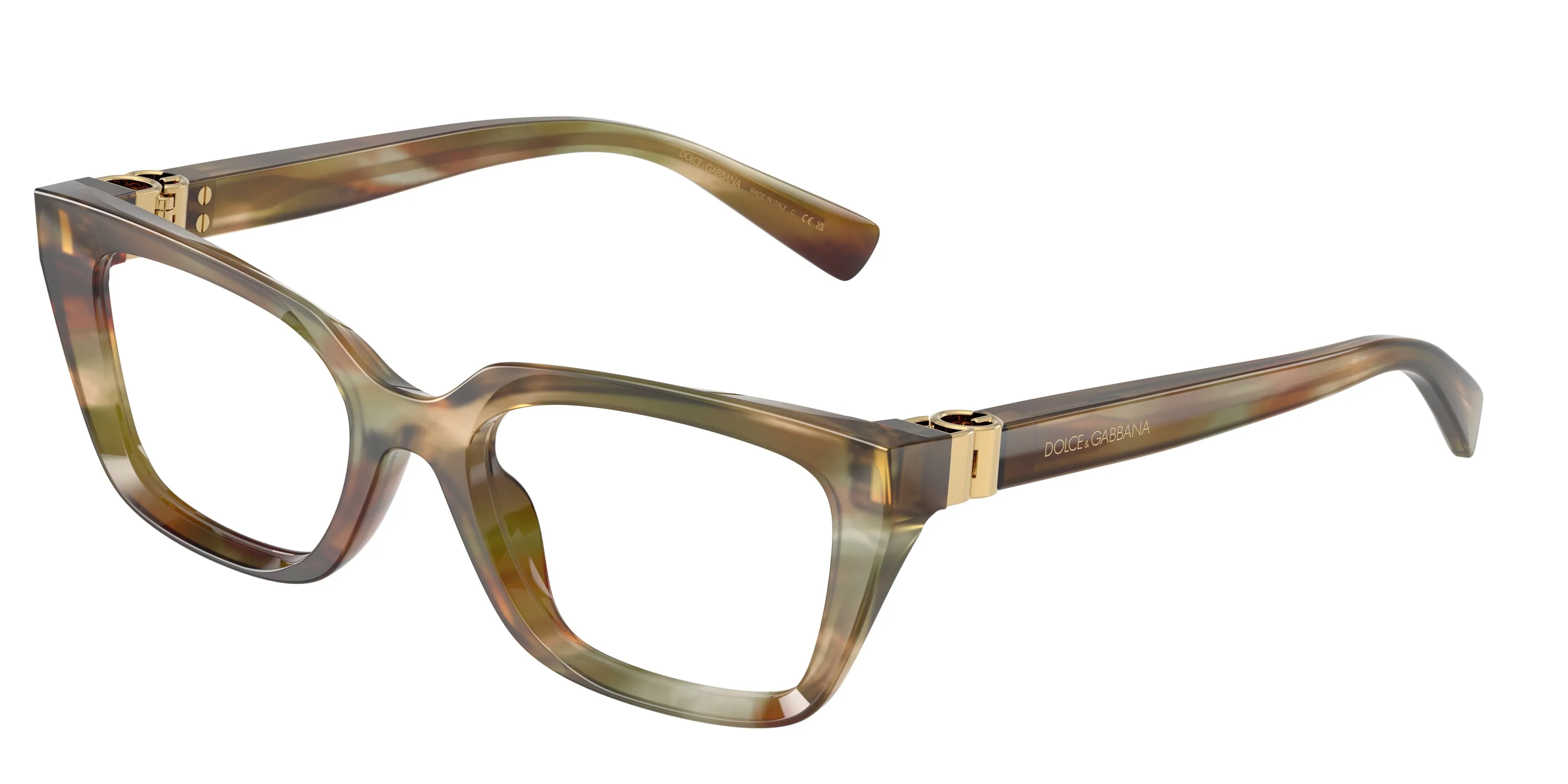 Dolce & Gabbana DG3436 3446 Montature da vista Acetato Marrone Trasparente Squadrata Normale - immagine 1