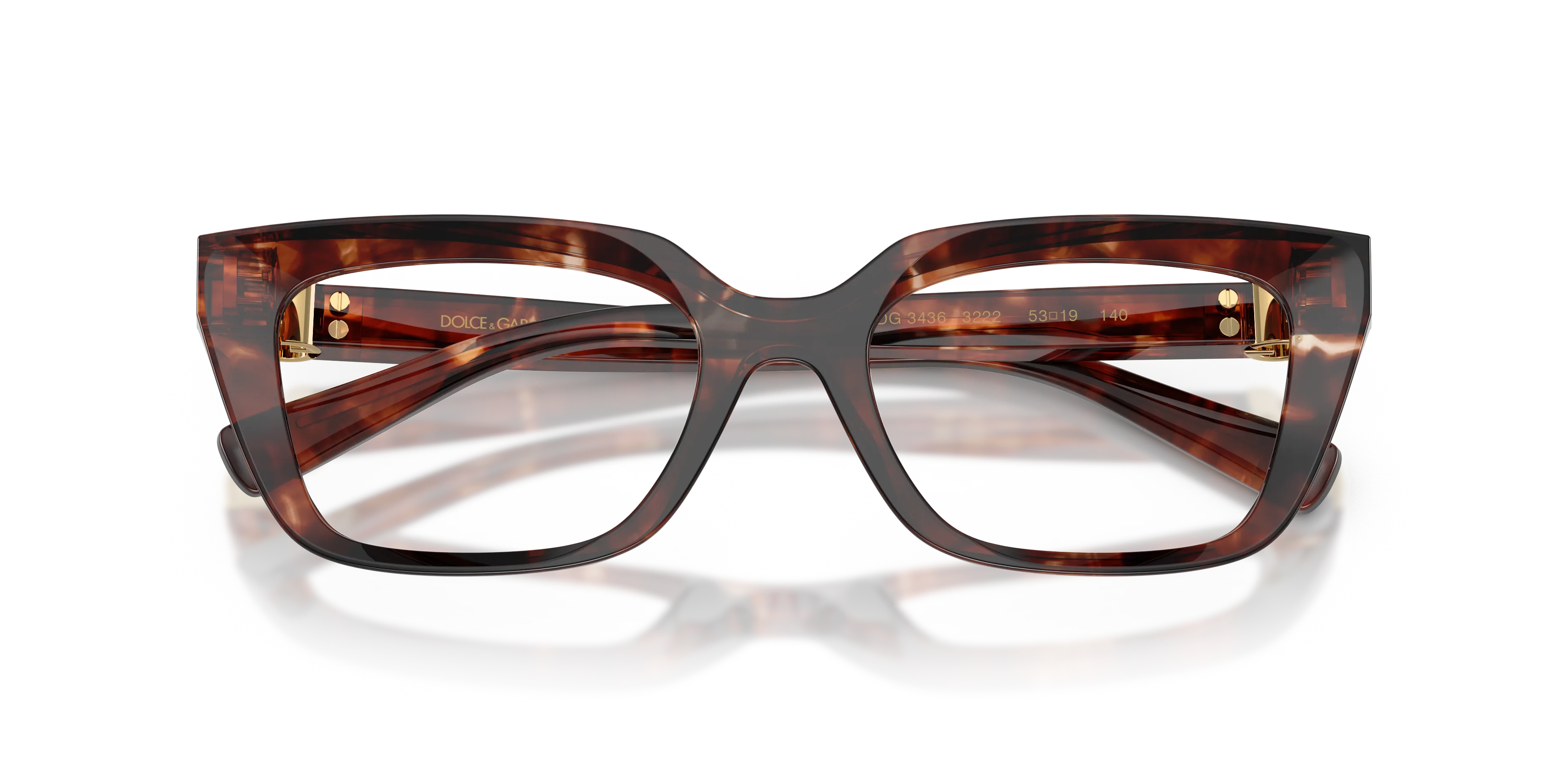 Dolce & Gabbana DG3436 3222 Montature da vista Acetato Rosso Trasparente Squadrata Normale - immagine 2
