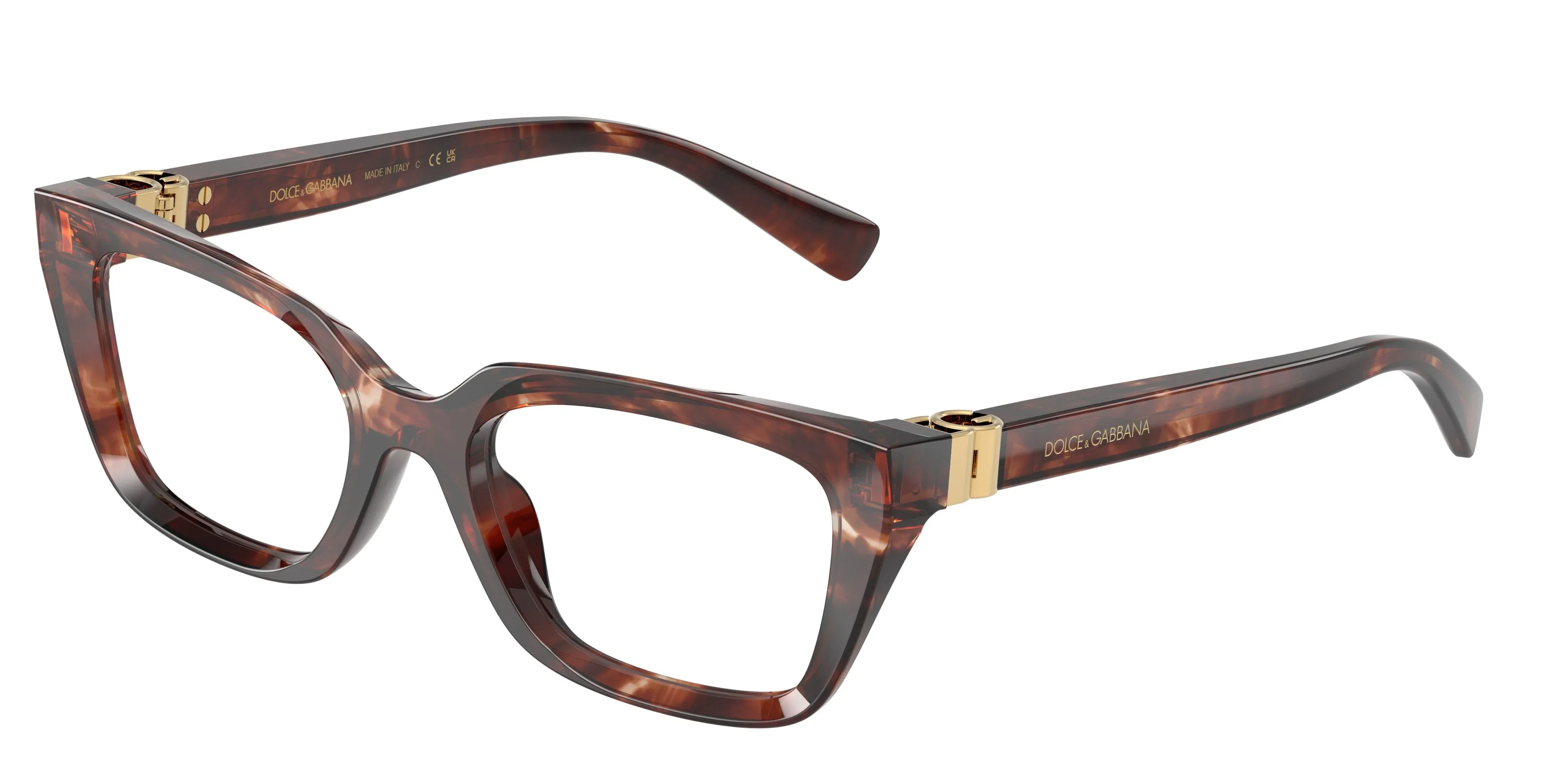 Dolce & Gabbana DG3436 3222 Montature da vista Acetato Rosso Trasparente Squadrata Normale - immagine 1