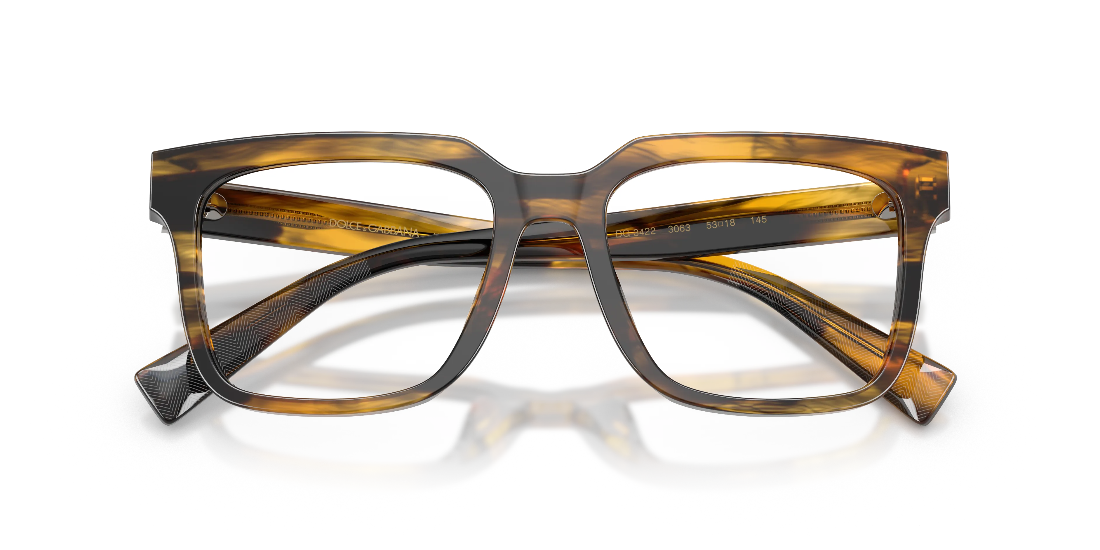Dolce & Gabbana DG3422 3063 Montature da vista Acetato Tartaruga Trasparente Squadrata Normale - immagine 2