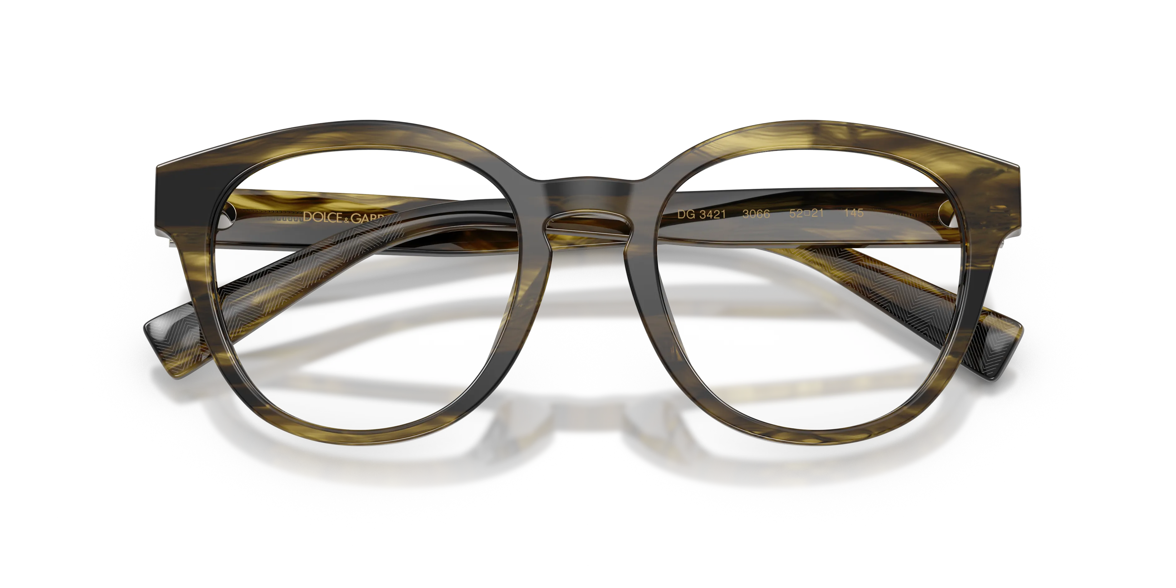 Dolce & Gabbana DG3421 3066 Montature da vista Acetato Verde Trasparente Pantos Normale - immagine 2
