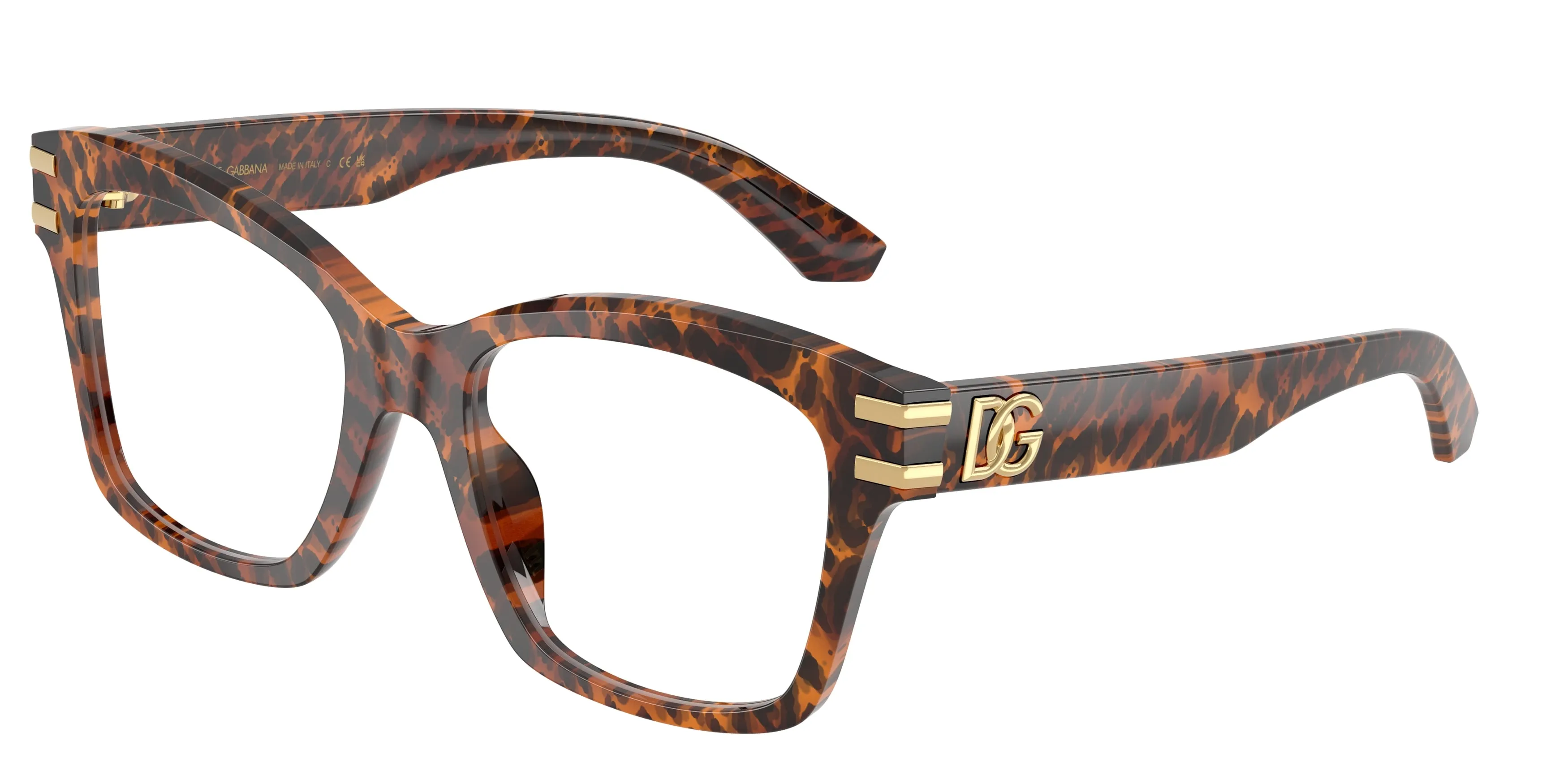Dolce & Gabbana DG3419 3470 Montature da vista Acetato Marrone Trasparente Squadrata Normale - immagine 1