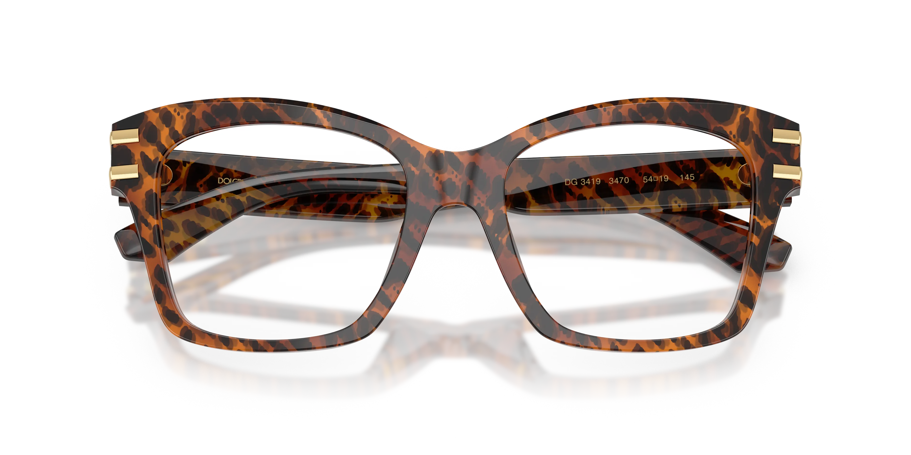 Dolce & Gabbana DG3419 3470 Montature da vista Acetato Marrone Trasparente Squadrata Normale - immagine 2