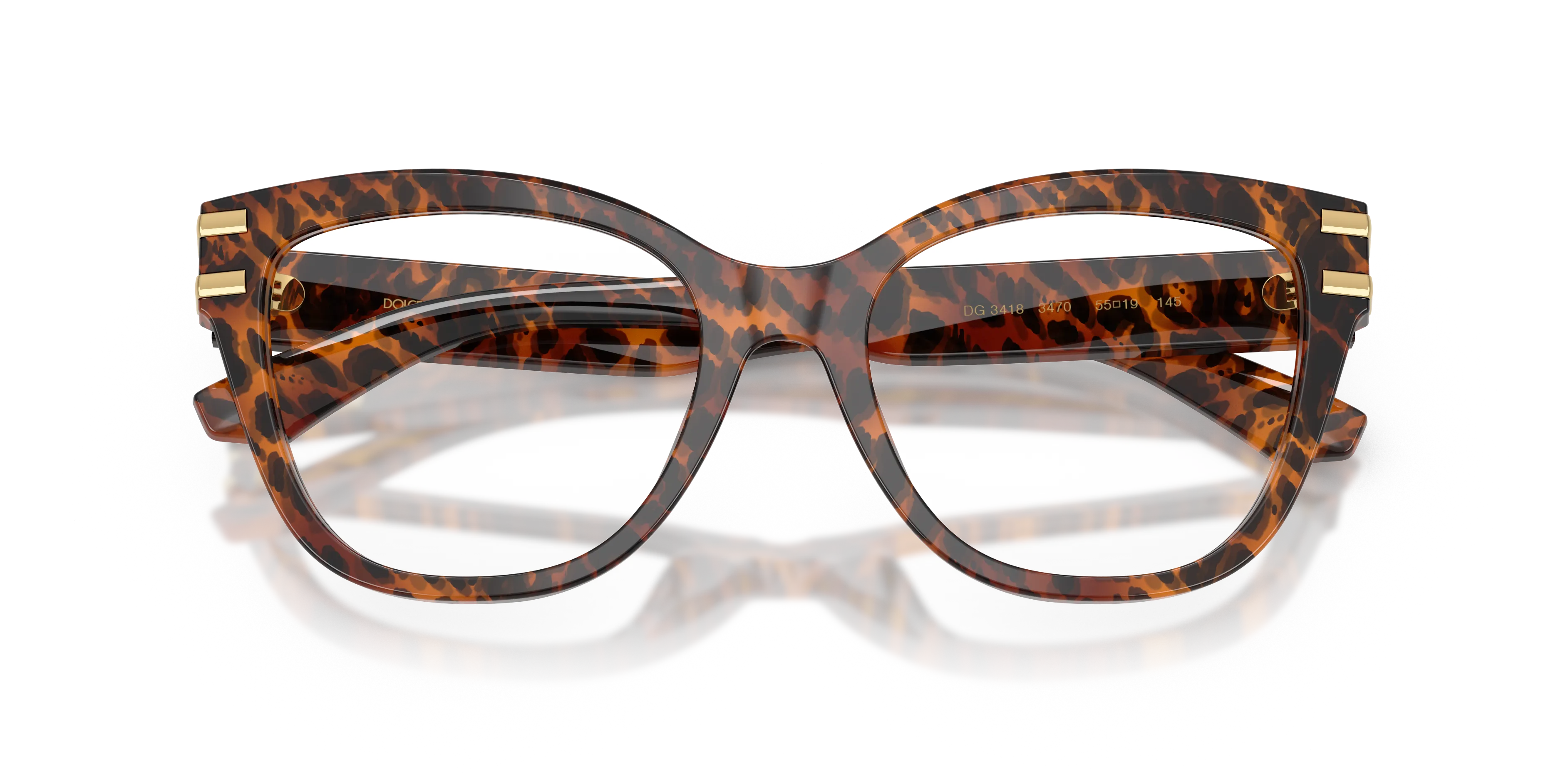 Dolce & Gabbana DG3418 3470 Montature da vista Acetato Marrone Trasparente Farfalla Normale - immagine 2